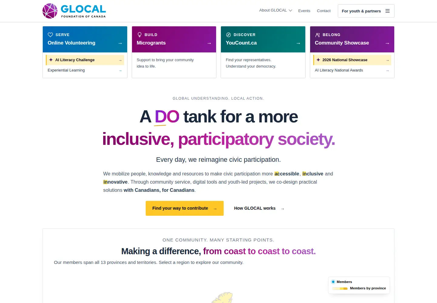 Screenshot of glocalfoundation.ca