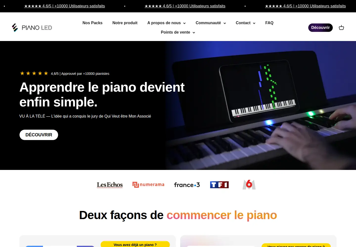 Screenshot of pianoledshop.com