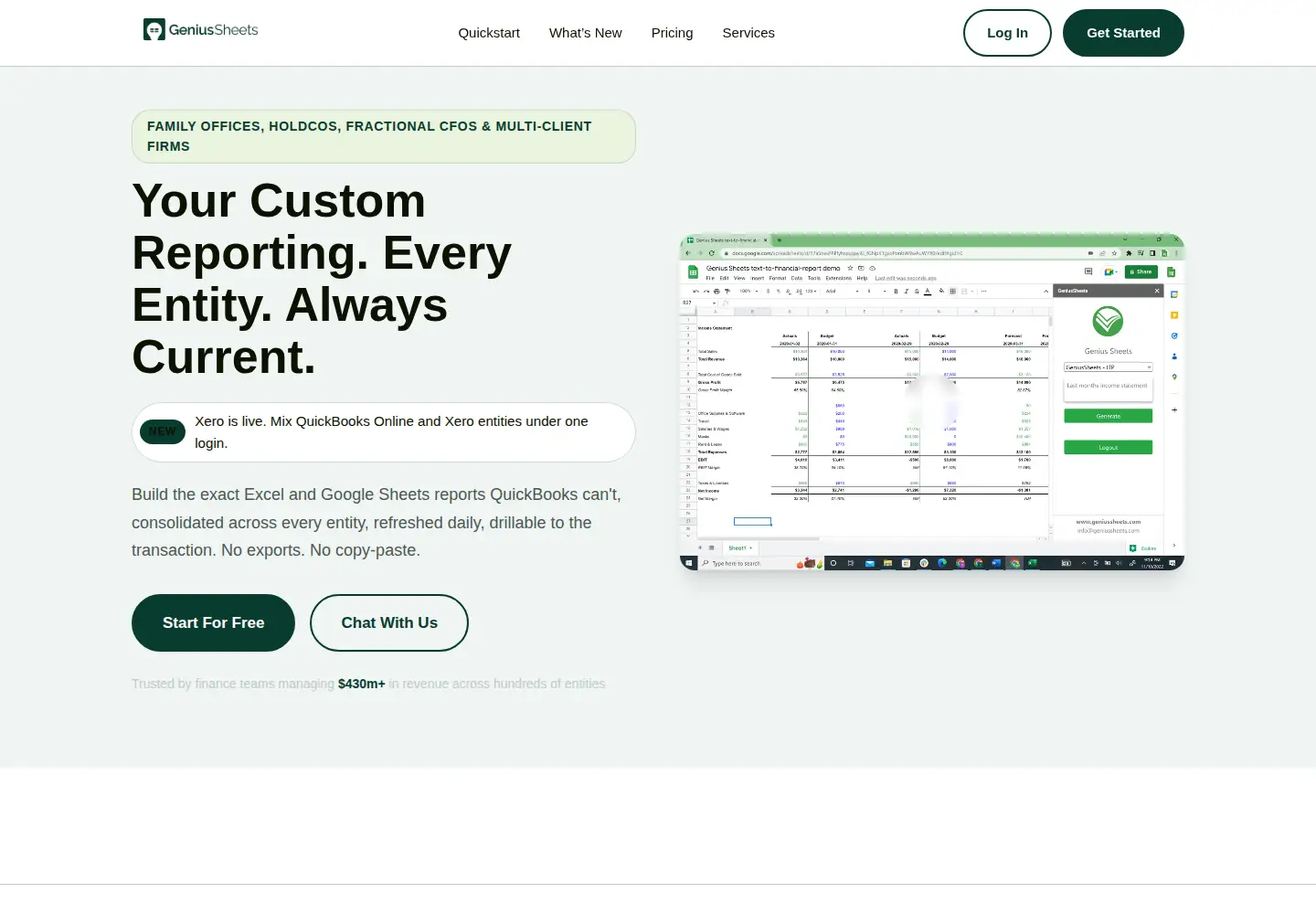 Screenshot of geniussheets.com