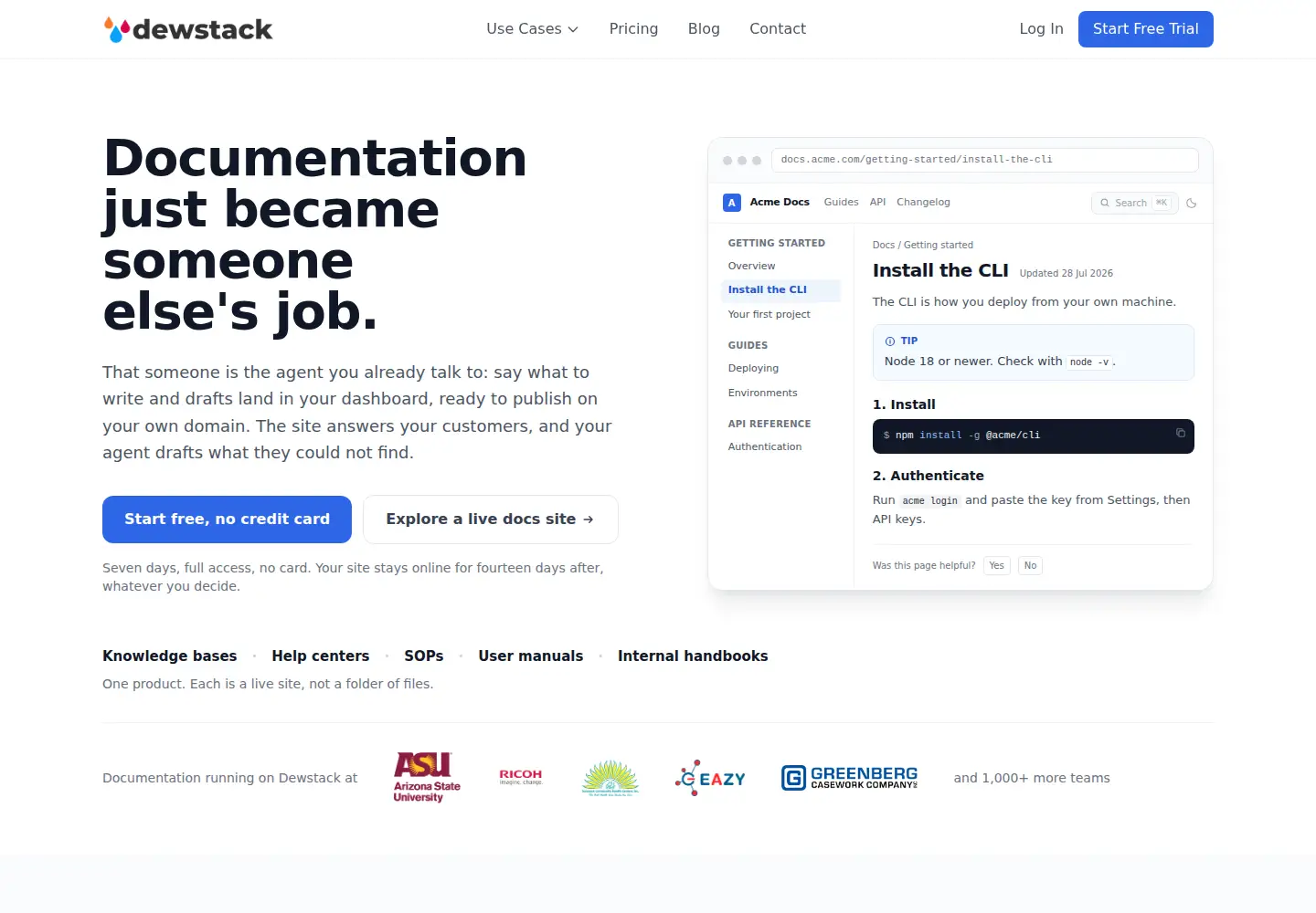 Captured homepage of dewstack.com in the current scan