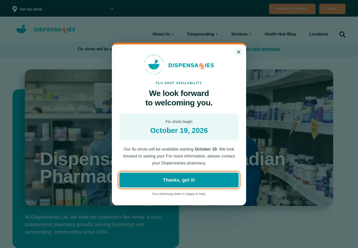 Screenshot of dispensariesltd.ca