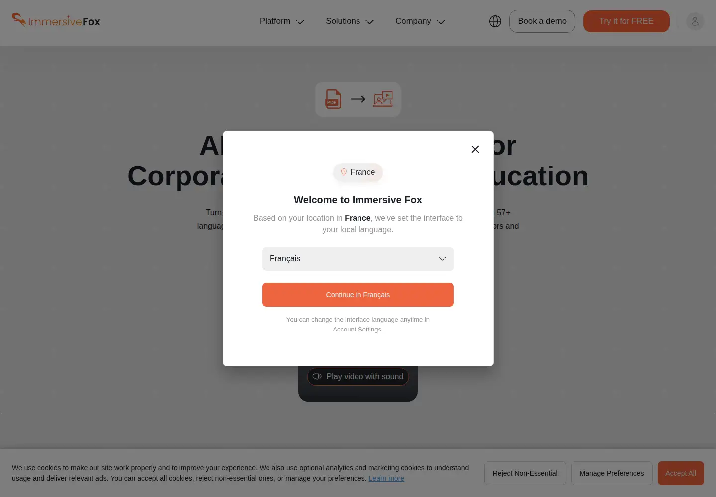 Screenshot of immersive-fox.com