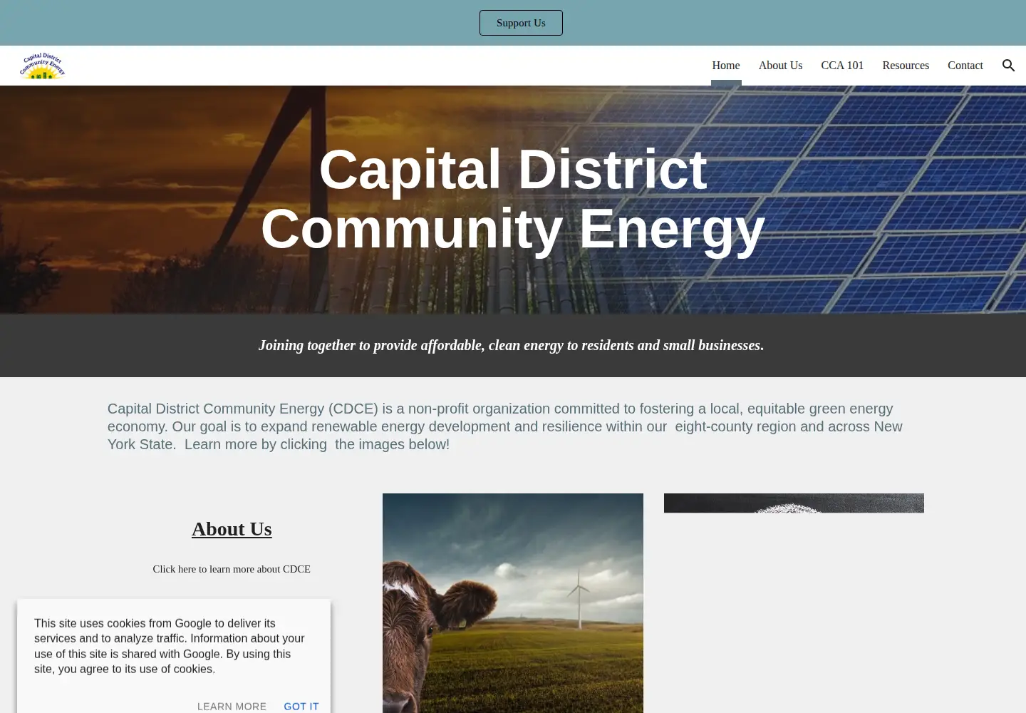 Captured homepage of capitaldistrictcommunityenergy.com in the current scan