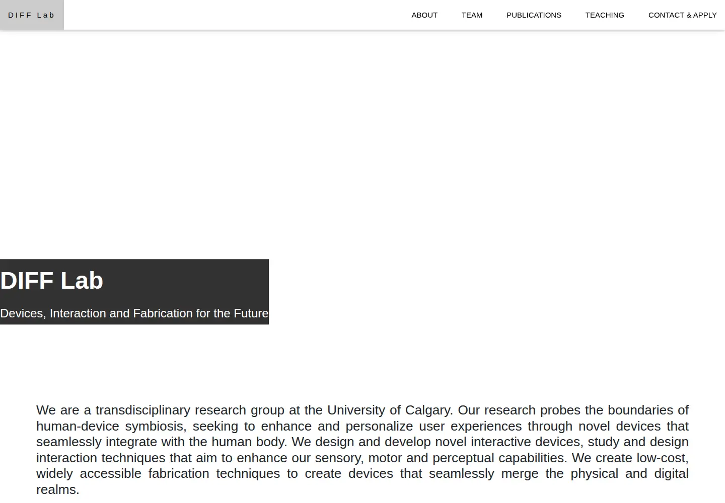 Screenshot of difflab.org