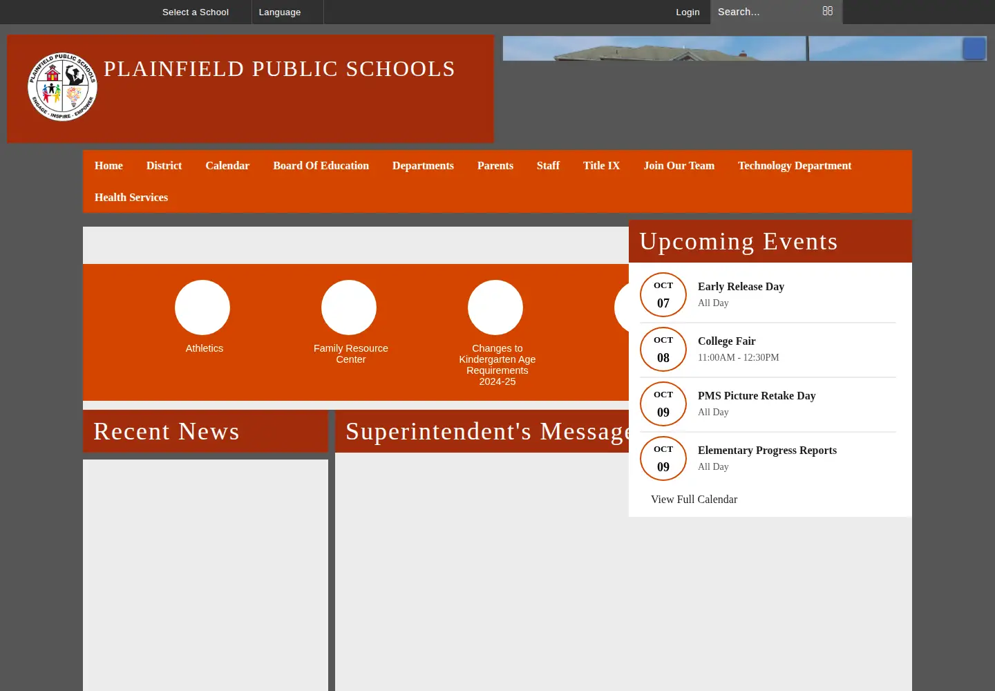 Screenshot of plainfieldschools.org