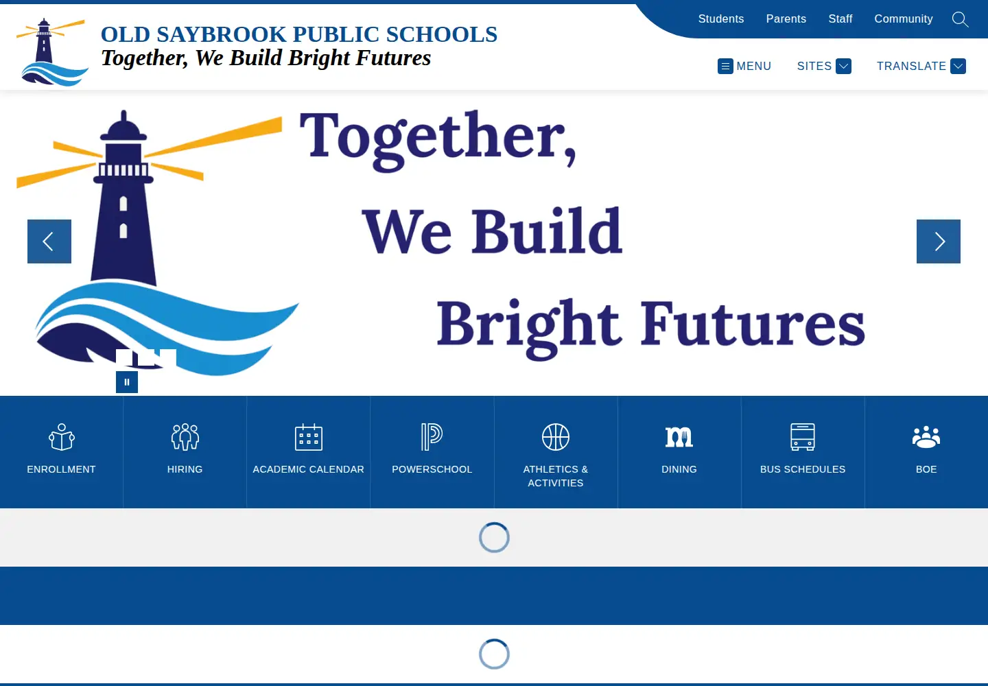 Captured homepage of oldsaybrookschools.org in the current scan