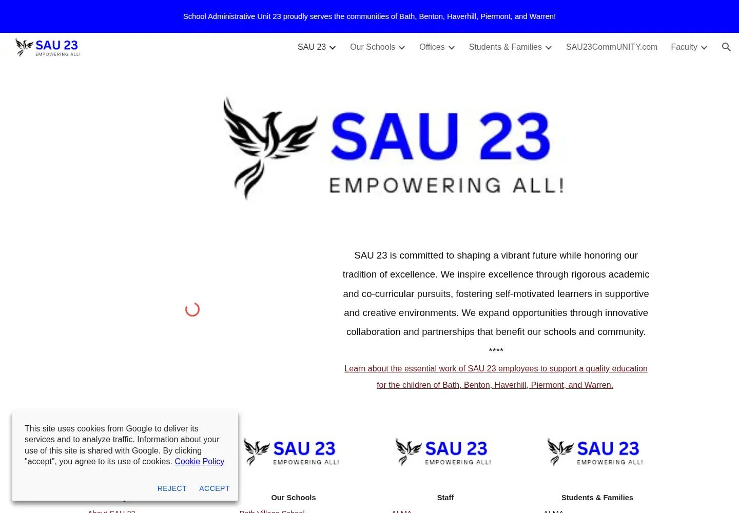 Captured homepage of sau23.org in the current scan