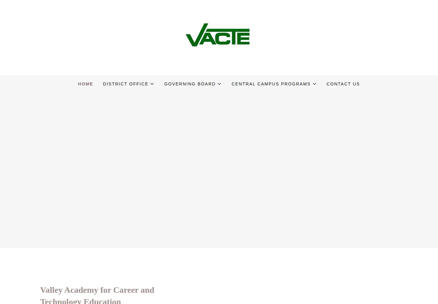 Captured homepage of vacte.com in the current scan