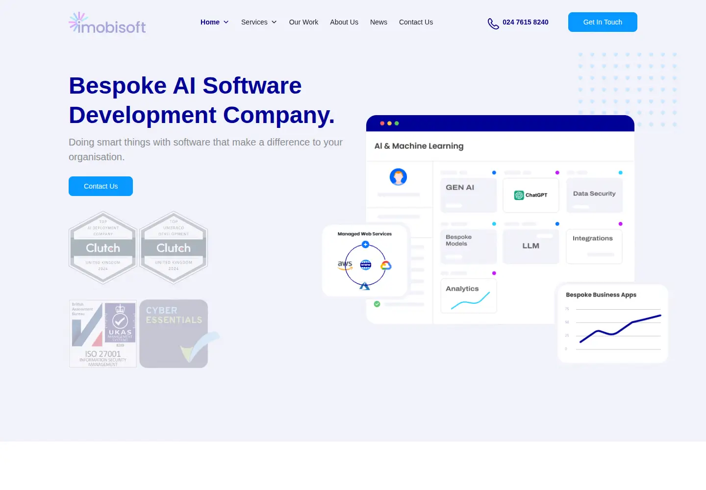 Captured homepage of imobisoft.co.uk in the current scan