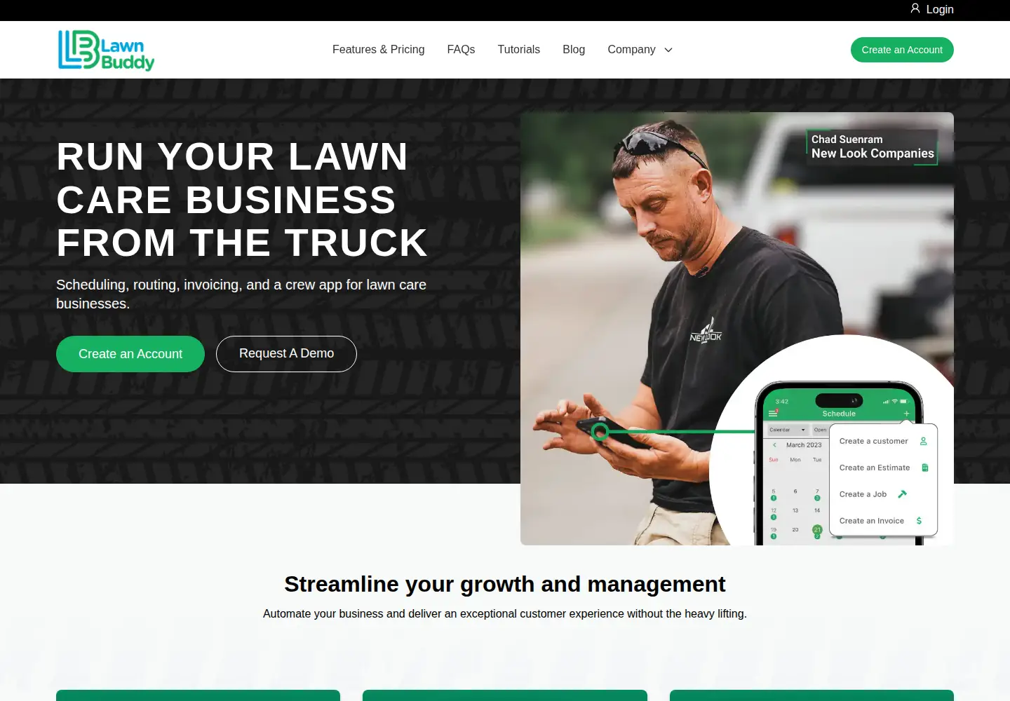 Screenshot of lawnbuddy.com