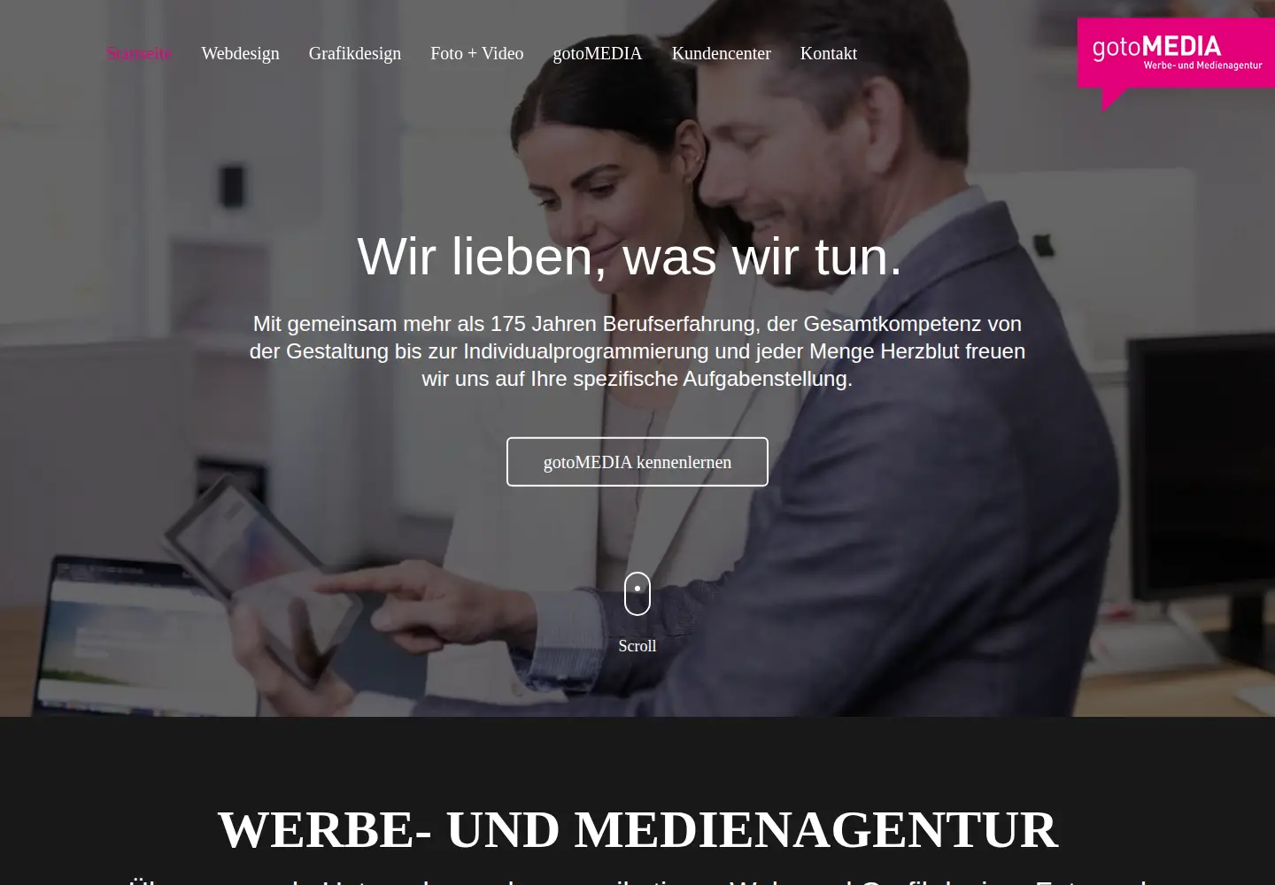 Captured homepage of gotomedia.de in the current scan