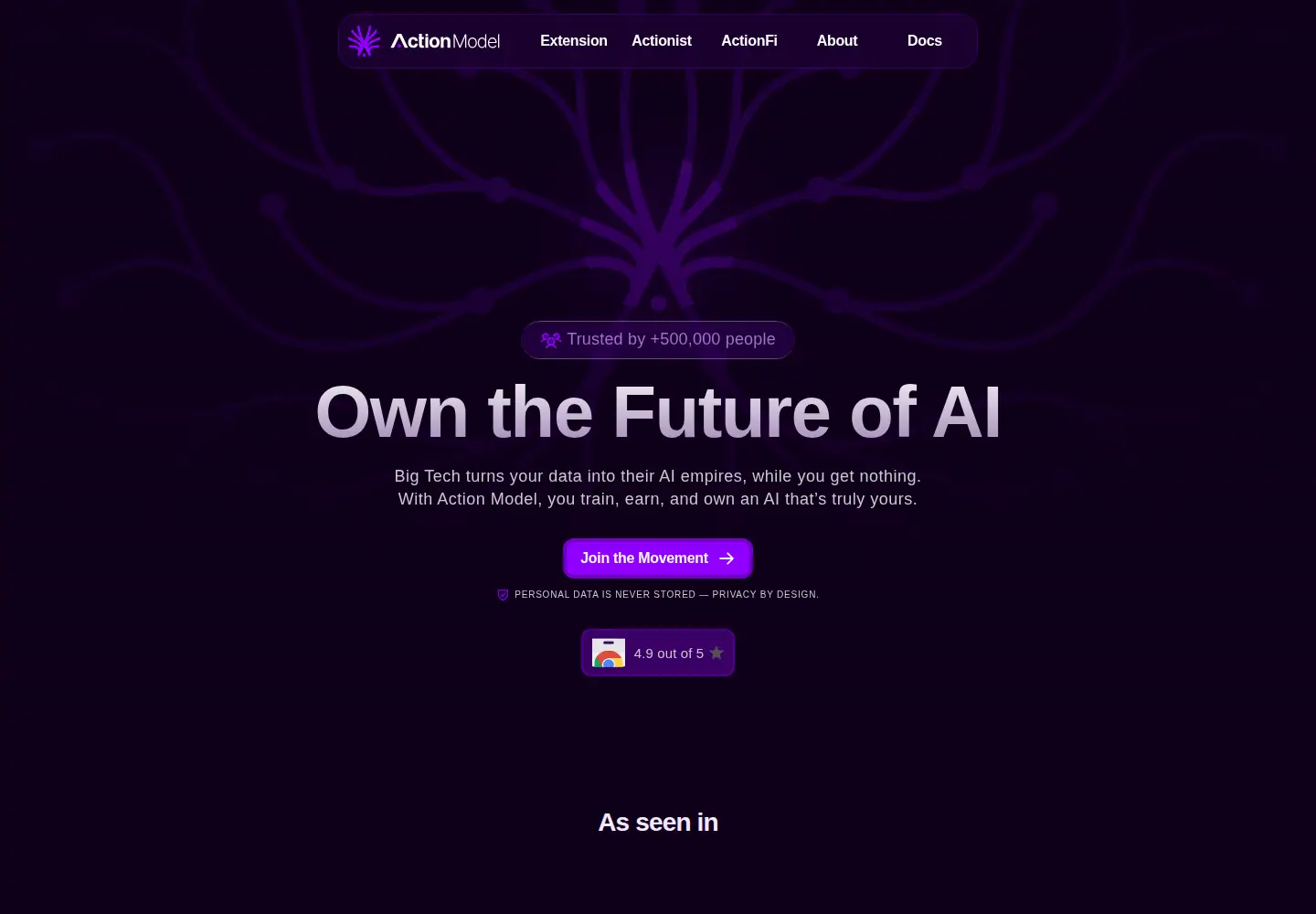 Screenshot of actionmodel.com
