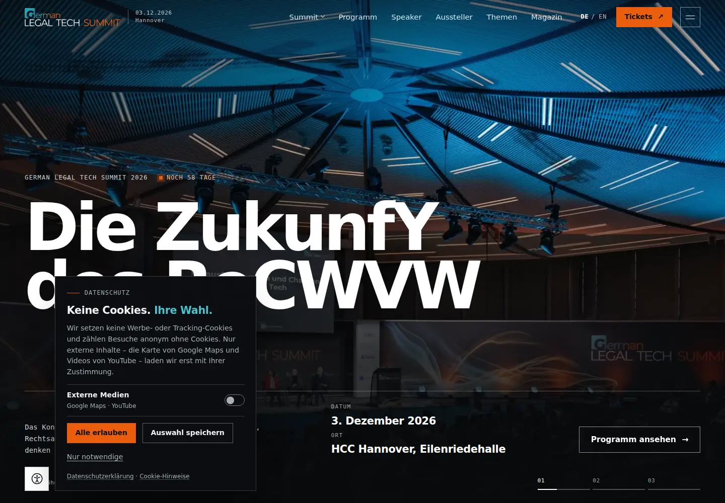 Screenshot of germanlegaltechsummit.com