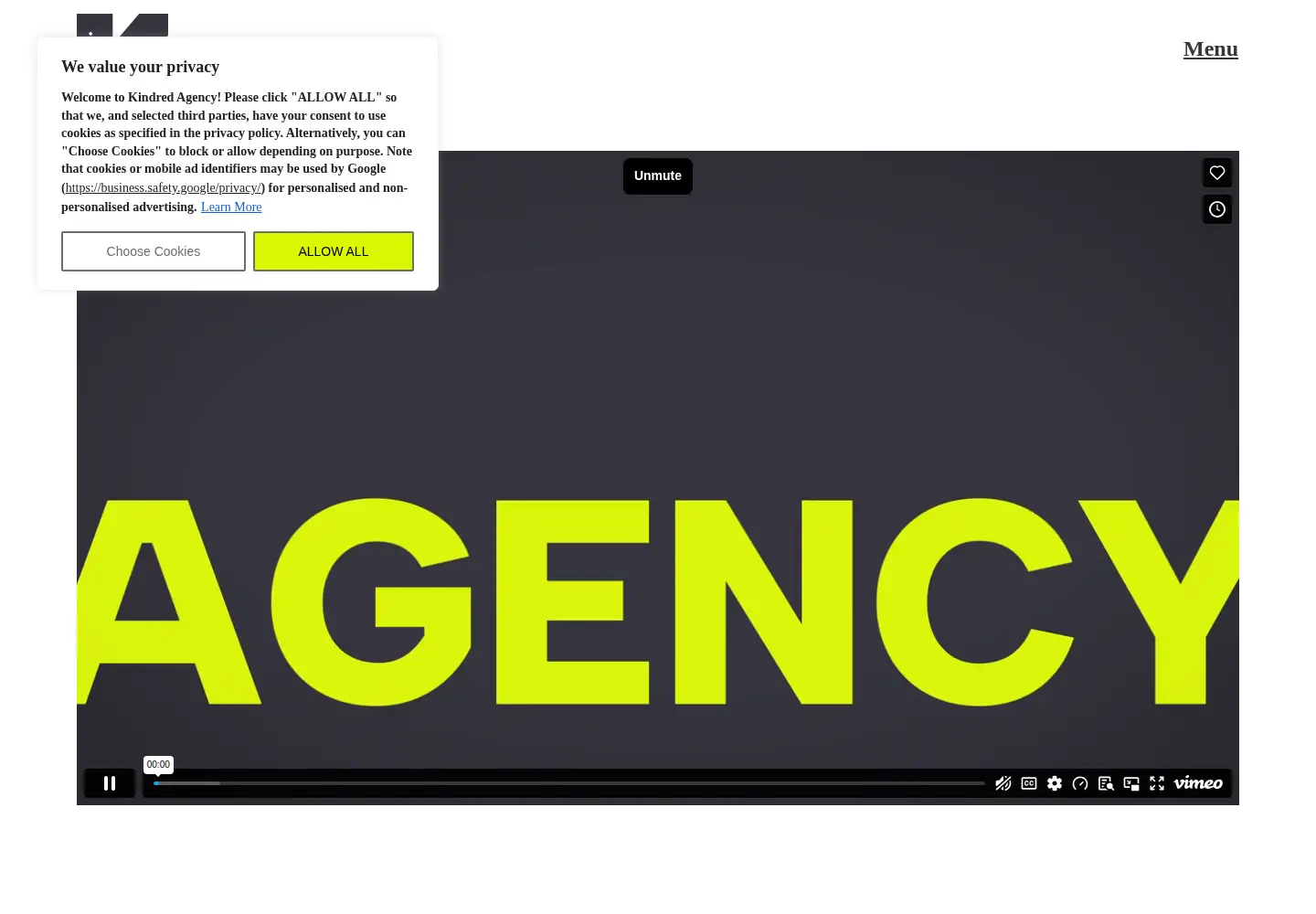 Screenshot of kindredagency.com