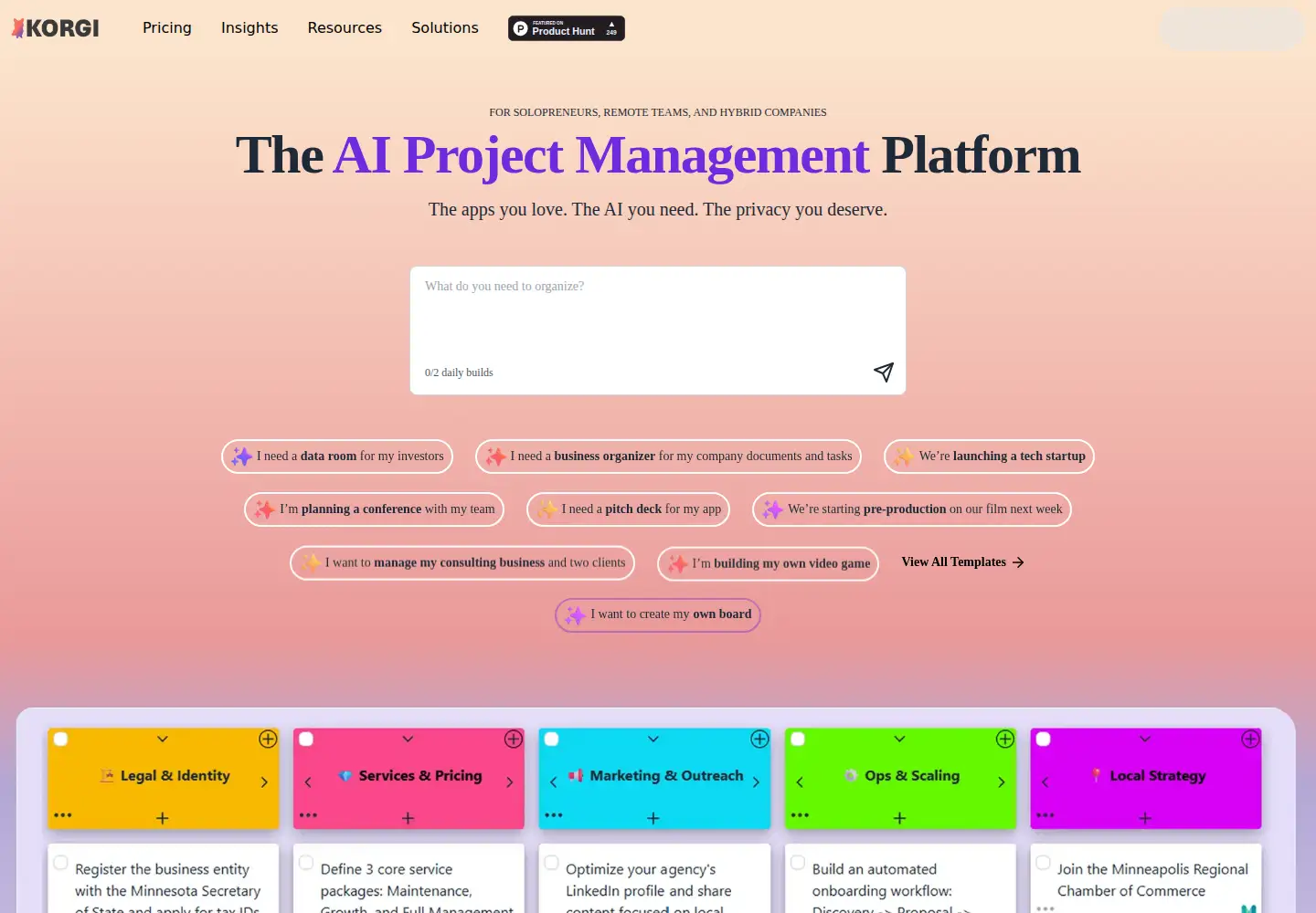 Screenshot of korgiboard.com