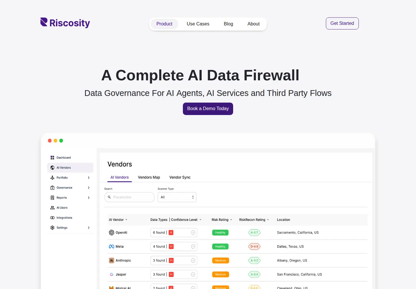 Screenshot of riscosity.com