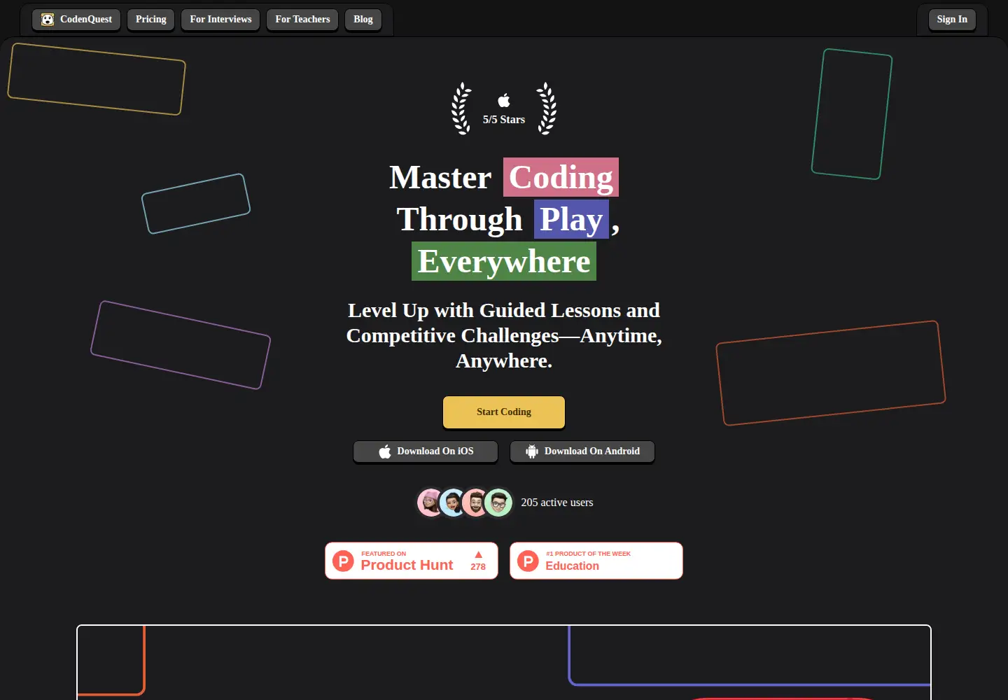 Screenshot of codenquest.com