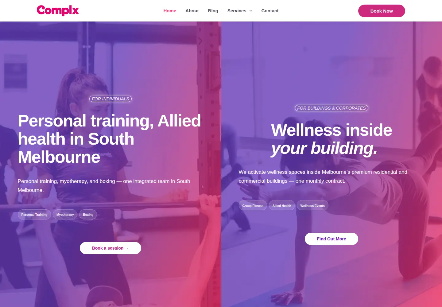 Screenshot of complx.com.au