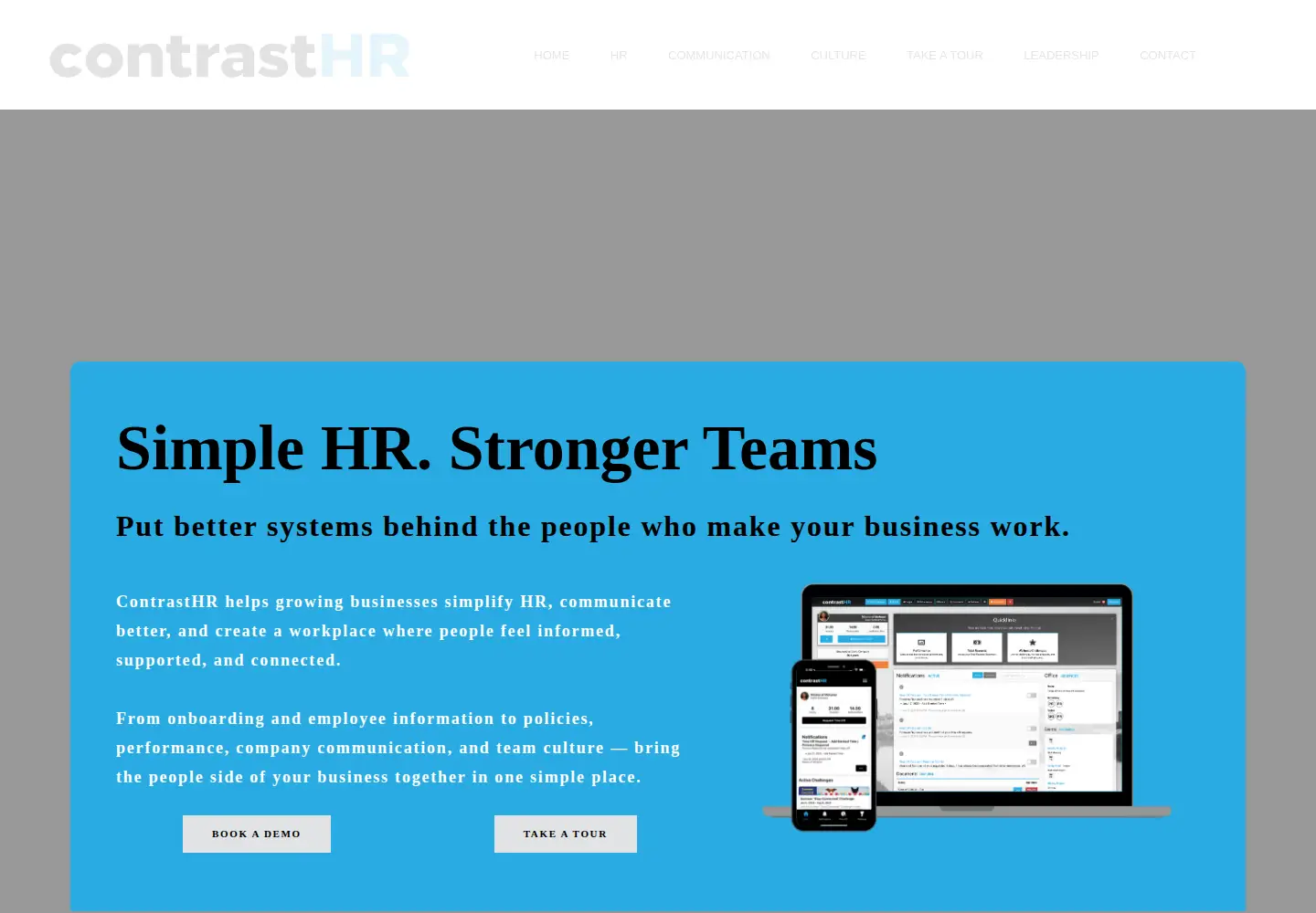 Screenshot of contrasthr.com