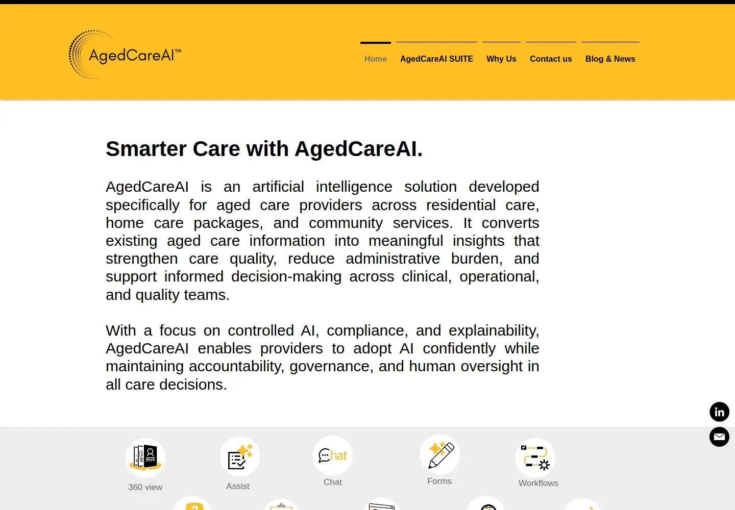 Screenshot of agedcareai.com.au