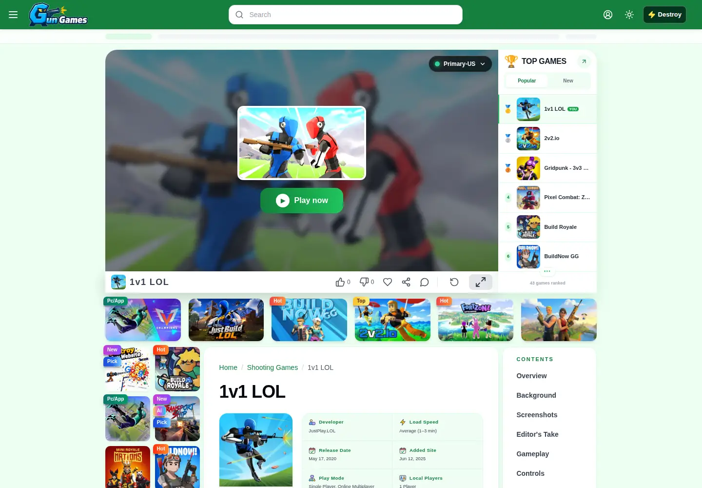 Captured homepage of 1v1-lol.cc in the current scan
