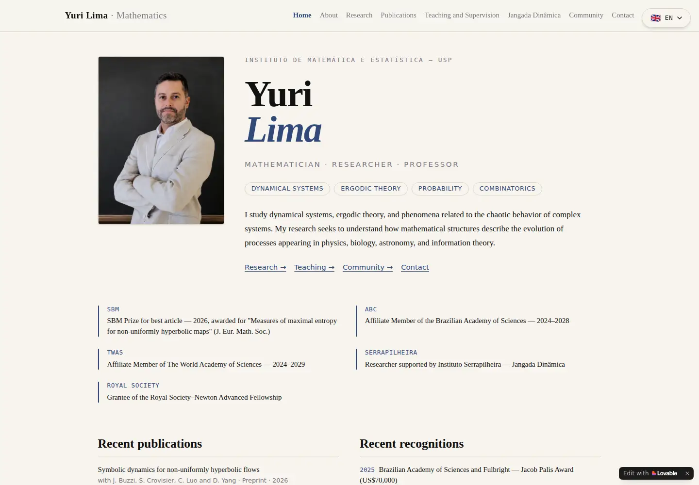 Screenshot of yurilima-math.com