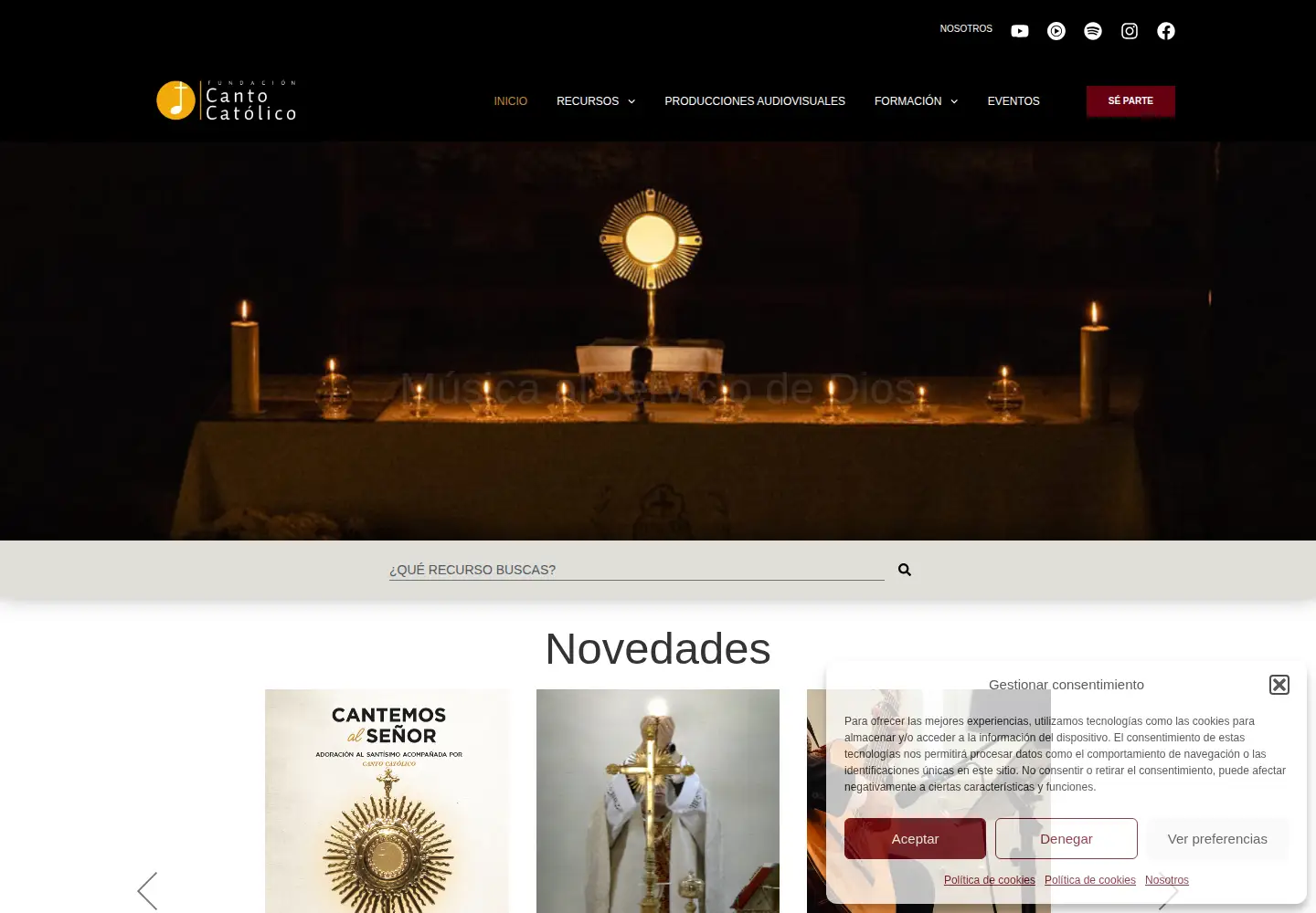 Screenshot of cantocatolico.org