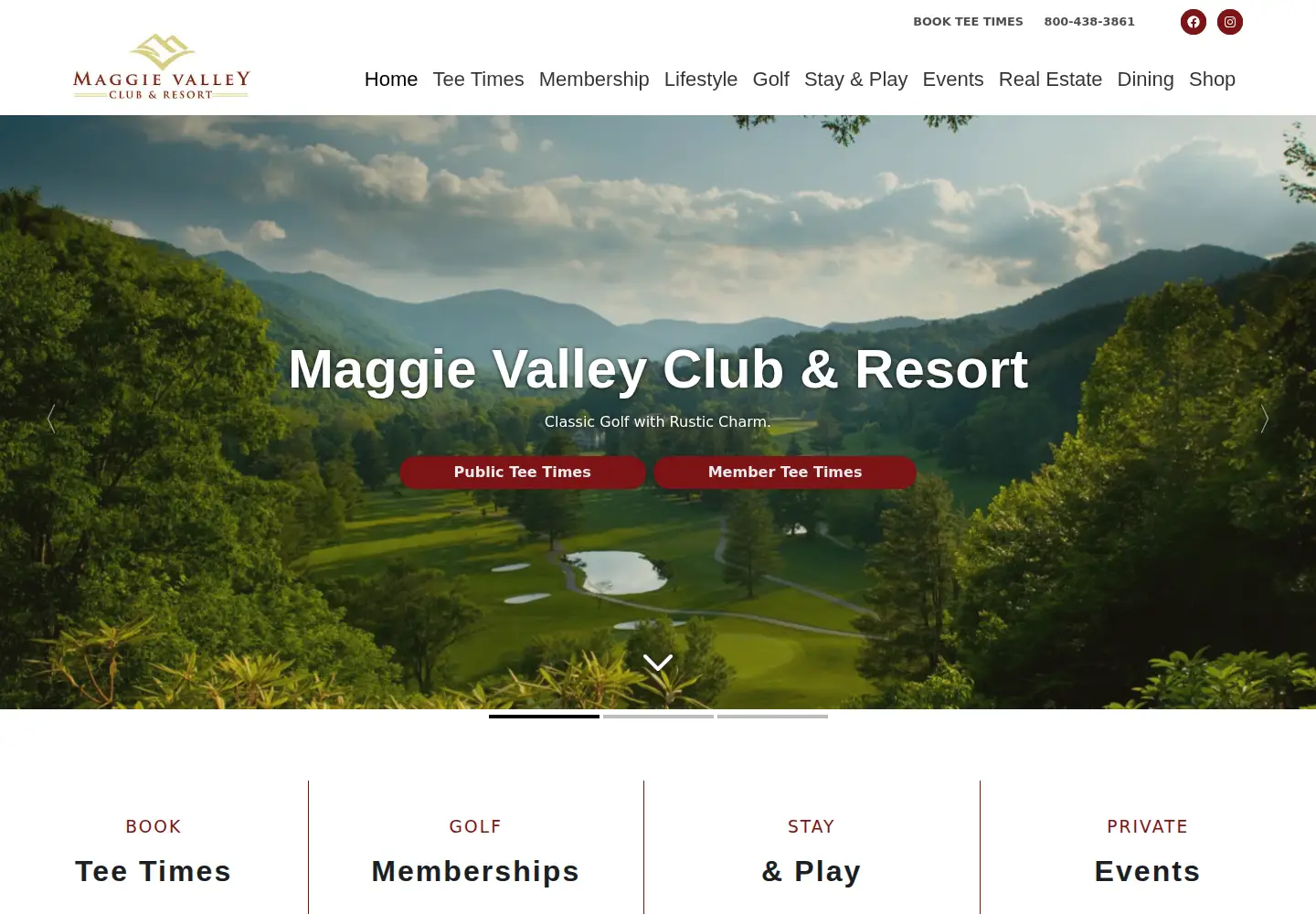 Screenshot of maggievalleyclub.com