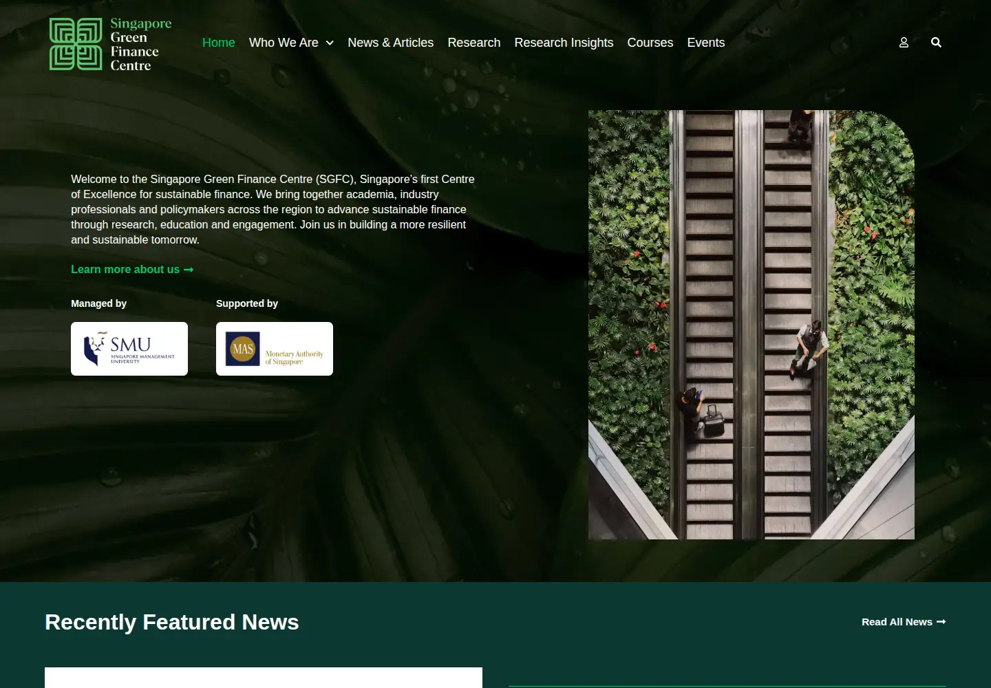 Captured homepage of singaporegreenfinance.com in the current scan