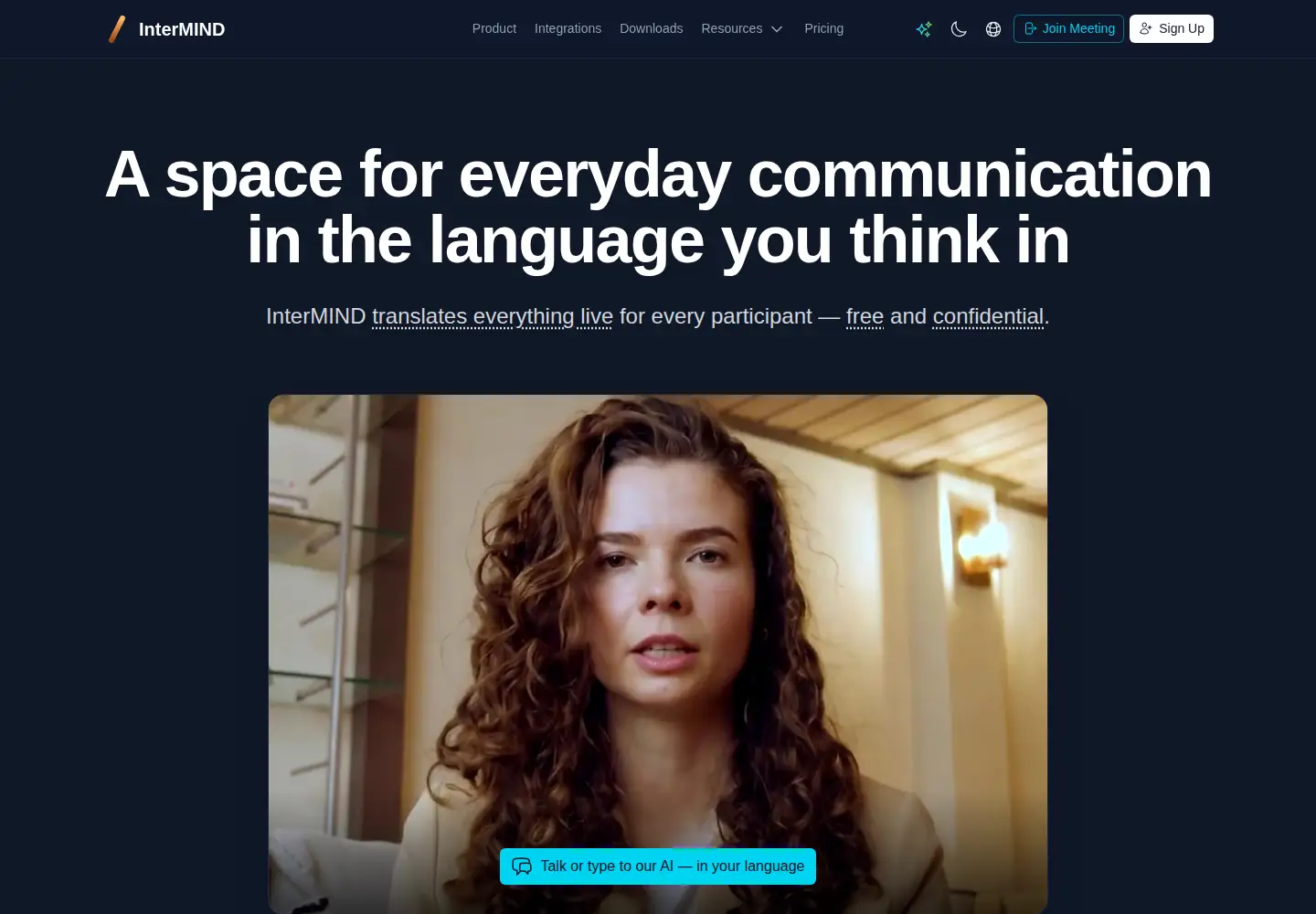 Captured homepage of intermind.com in the current scan
