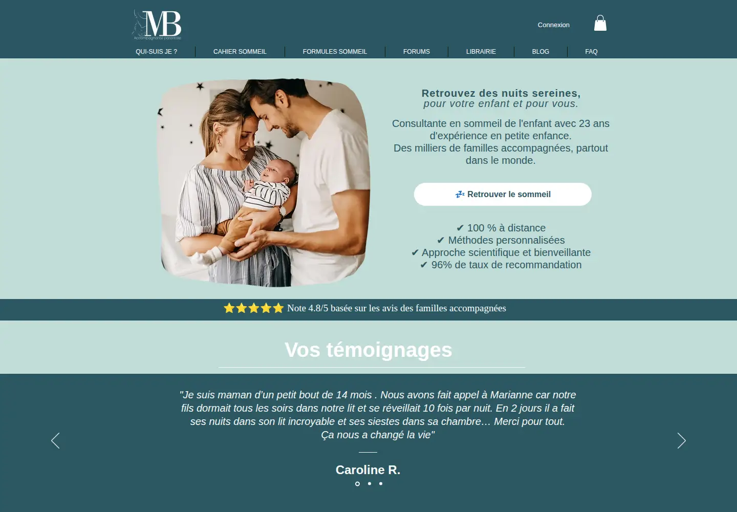 Screenshot of mariannebertrel.com