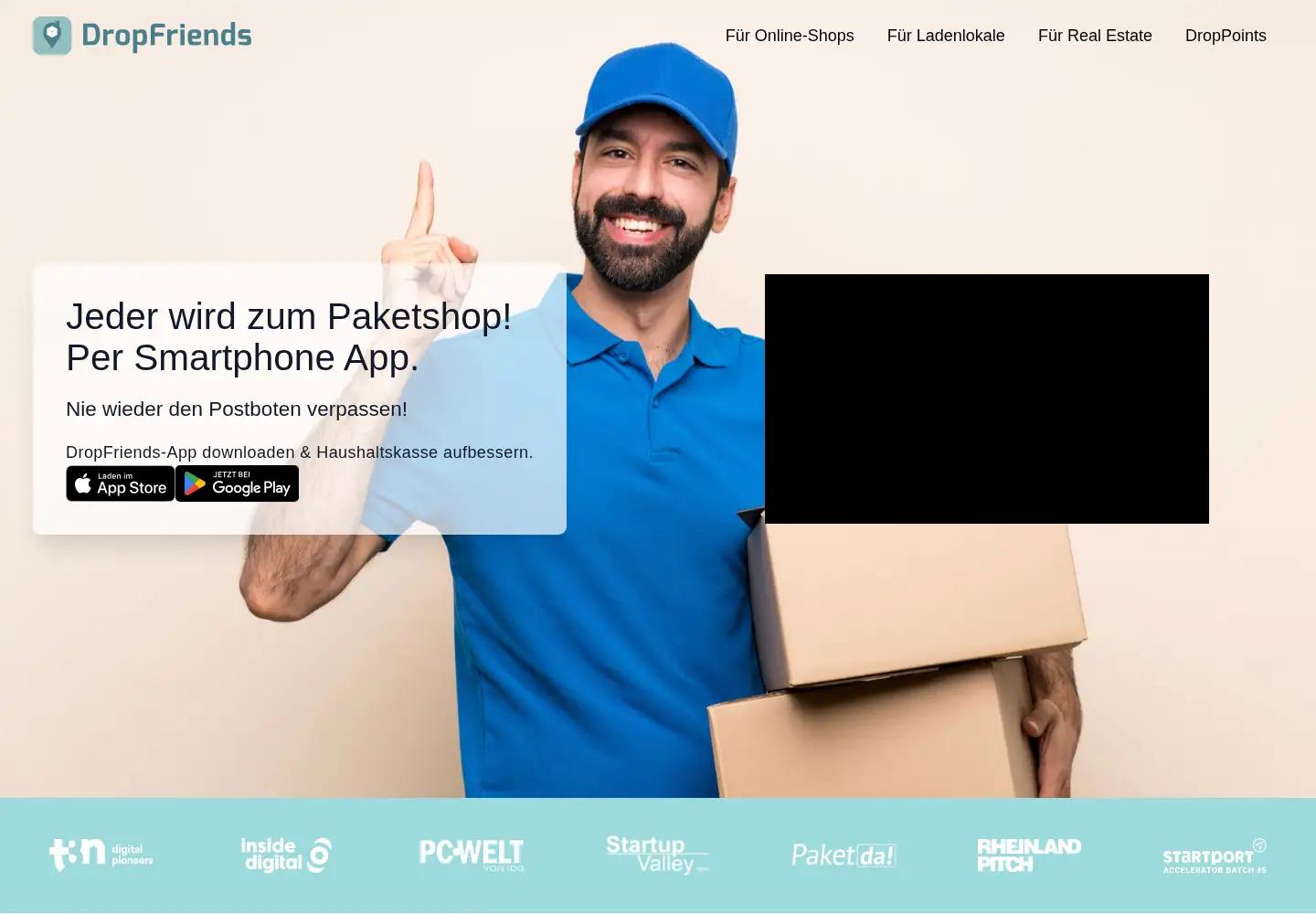 Captured homepage of dropfriends.com in the current scan