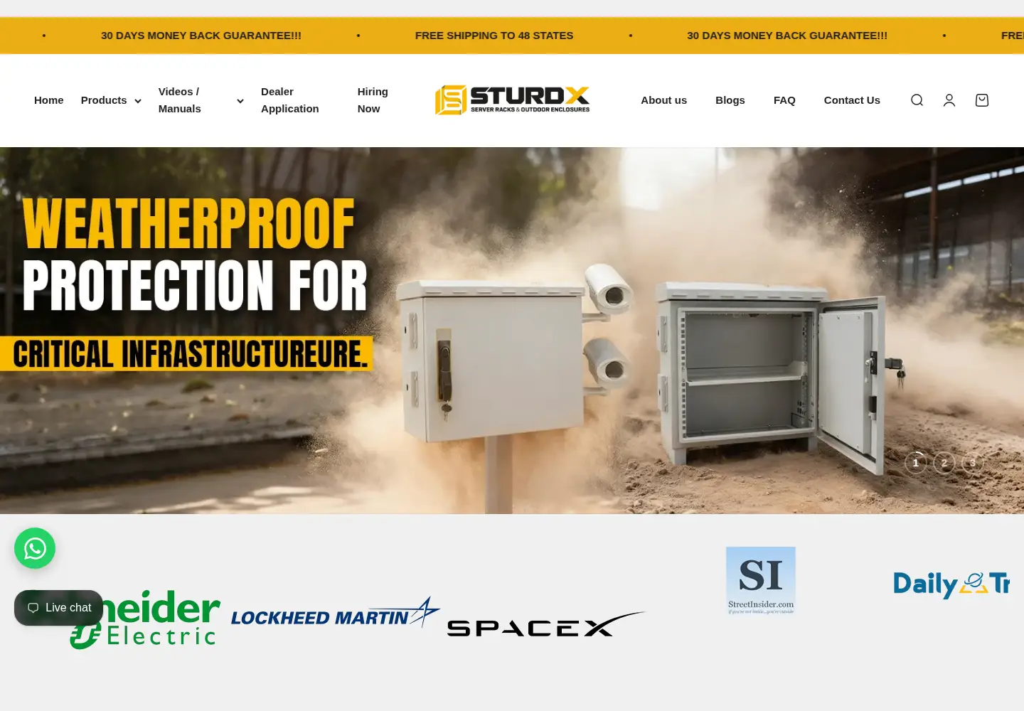 Captured homepage of serverrackcabinets.com in the current scan