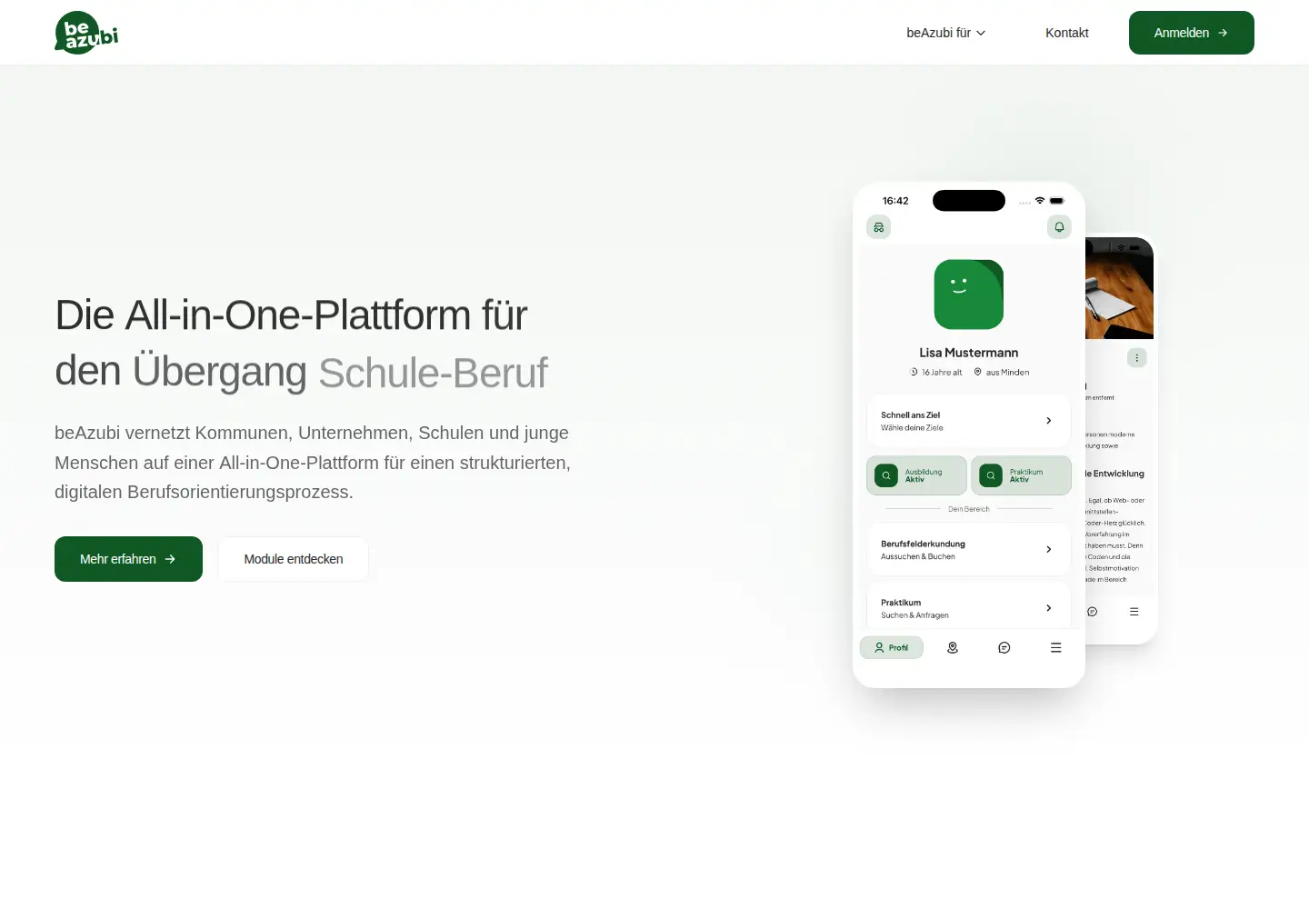 Screenshot of beazubi.de