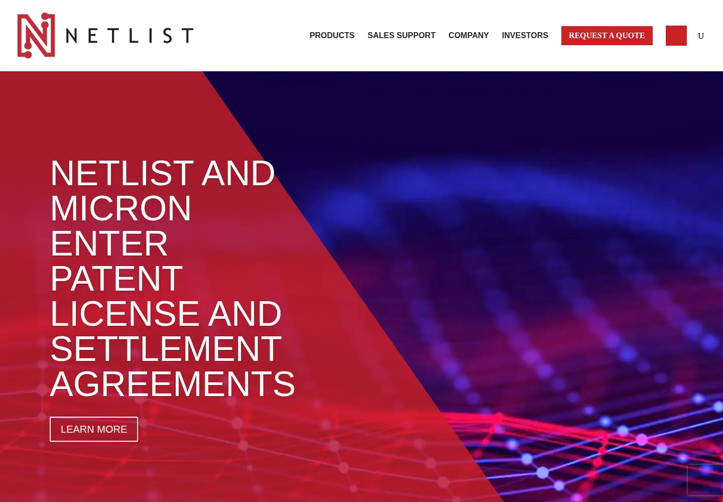 Captured homepage of netlist.com in the current scan
