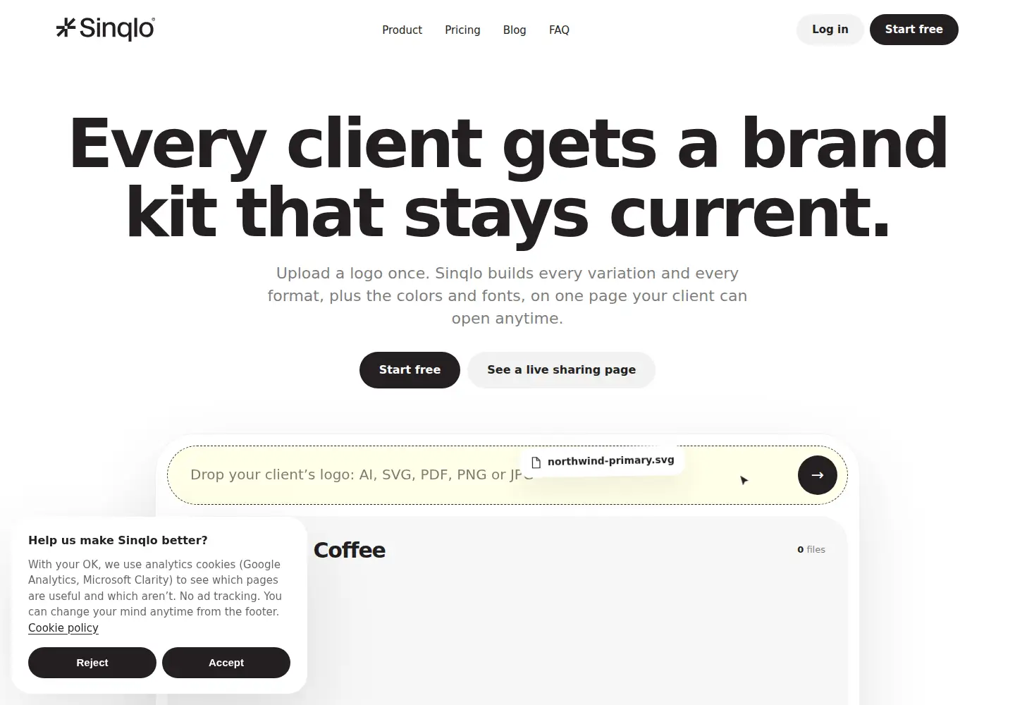 Screenshot of sinqlo.com