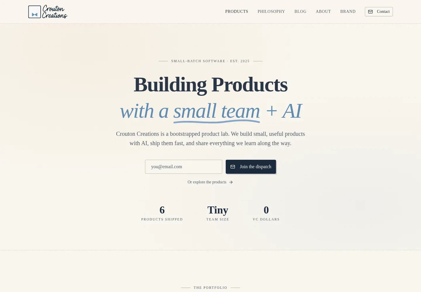 Captured homepage of croutoncreations.com in the current scan