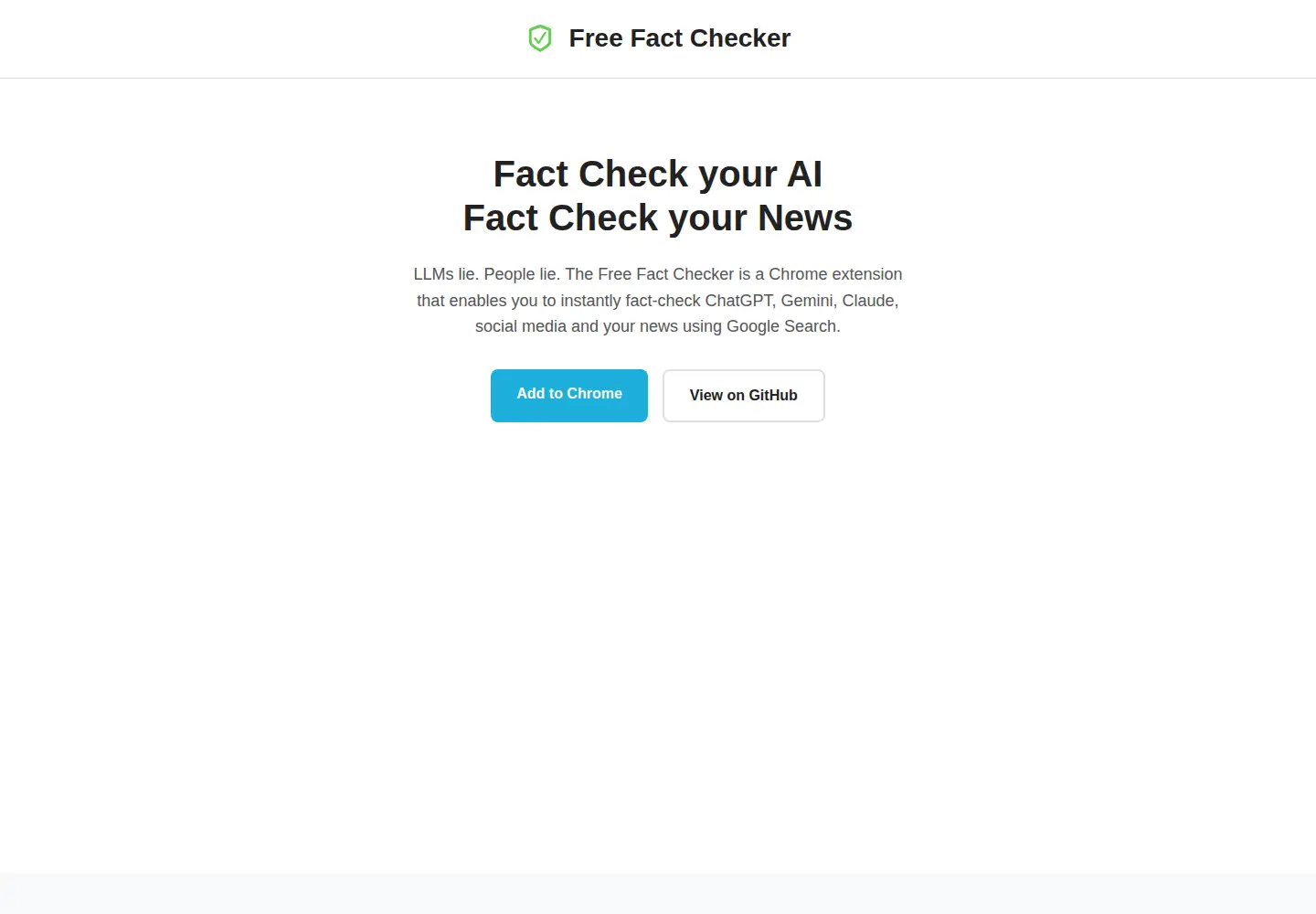 Screenshot of freefactchecker.com