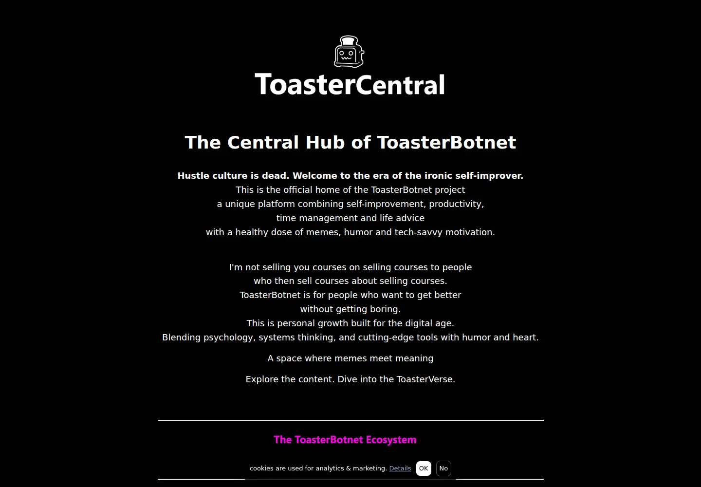 Screenshot of toasterbotnet.com