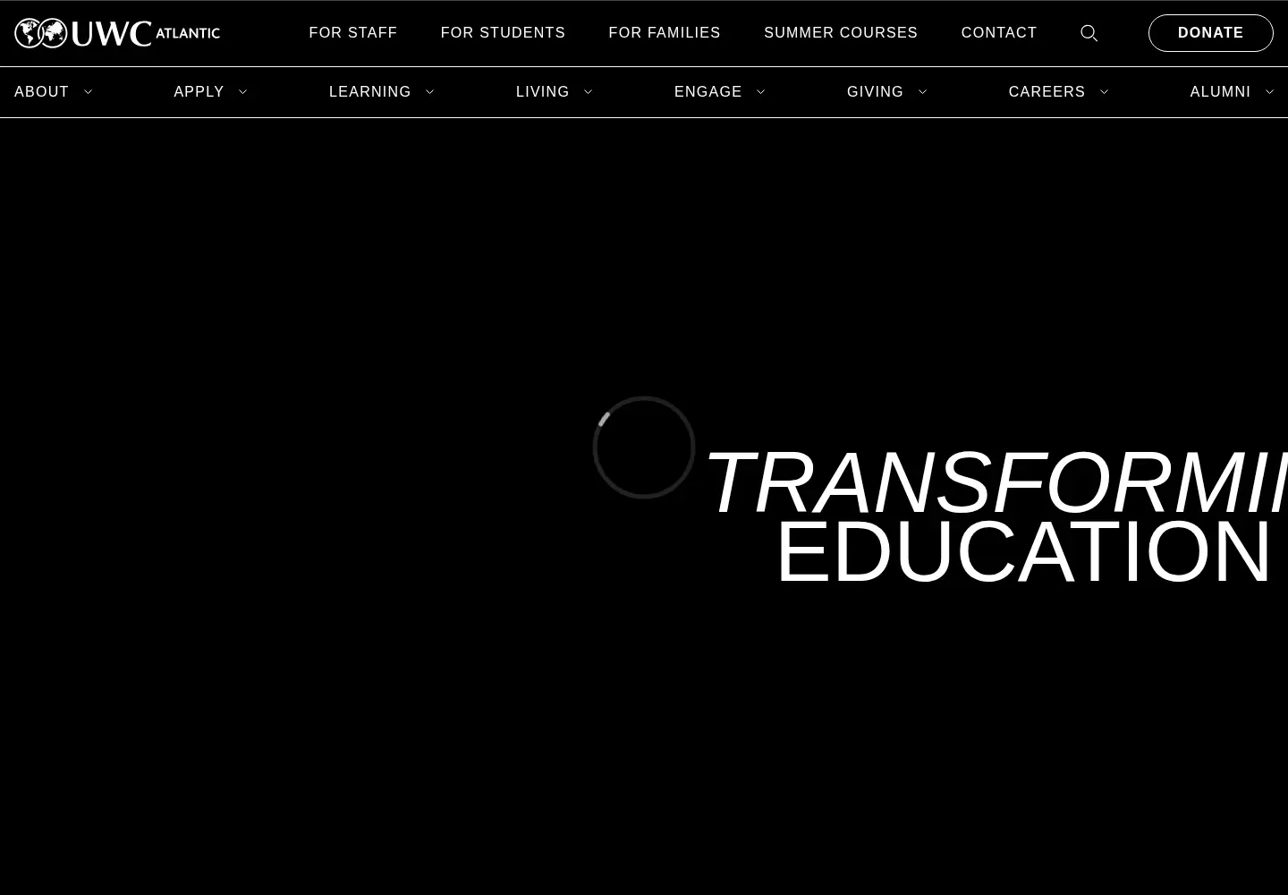 Captured homepage of uwcatlantic.org in the current scan