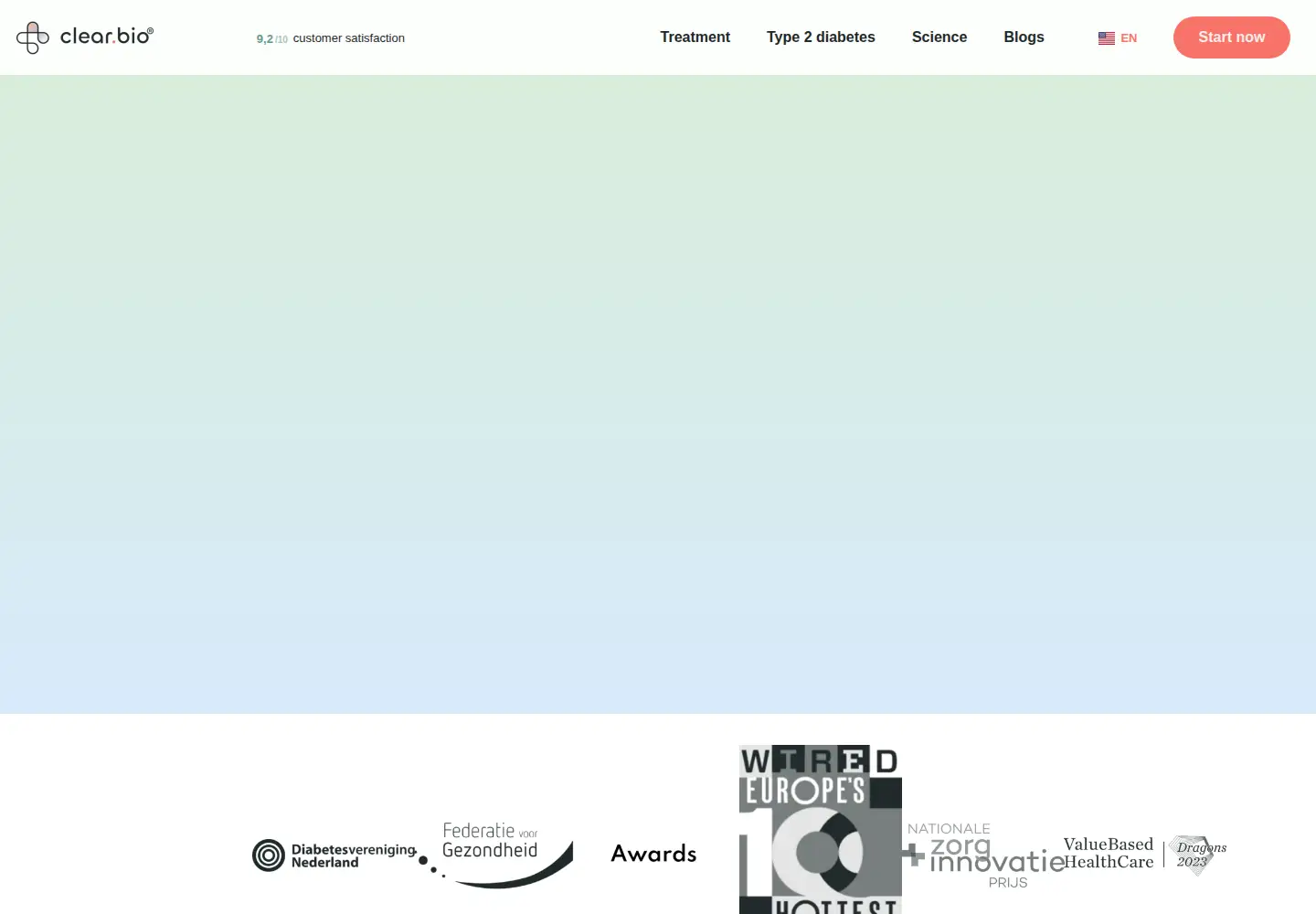 Captured homepage of clear.bio in the current scan