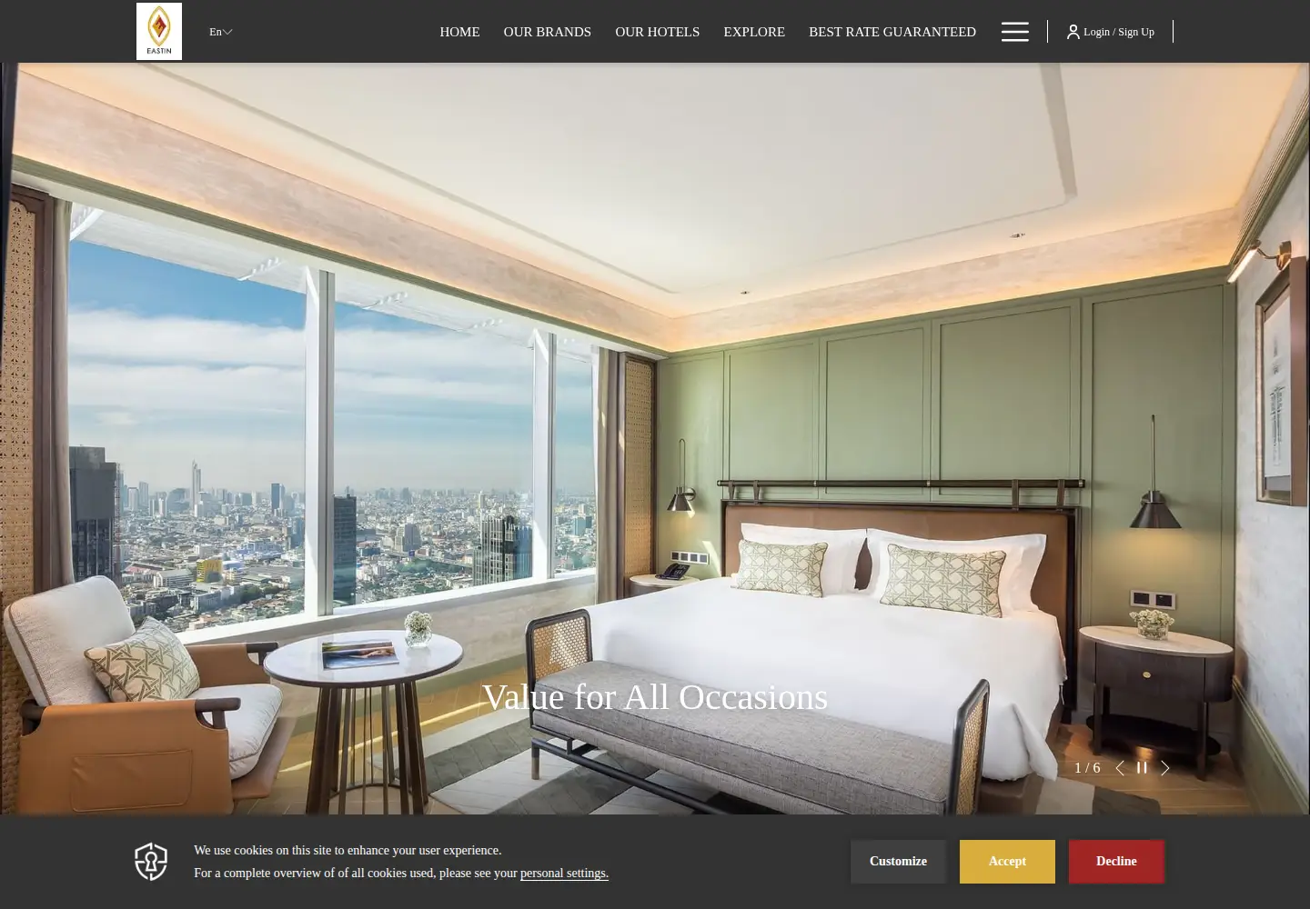 Screenshot of eastinhotelsresidences.com