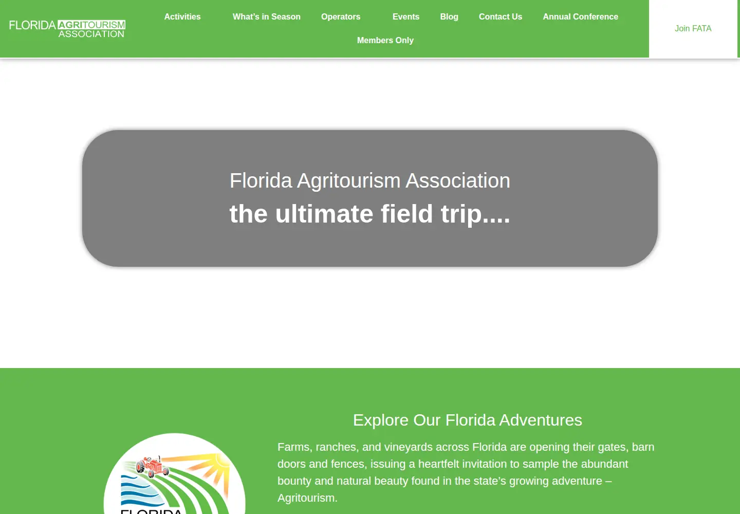Captured homepage of visitfloridafarms.org in the current scan