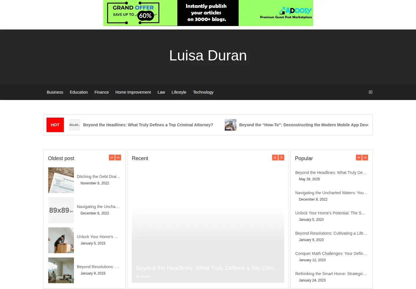 Screenshot of luisaduran.com