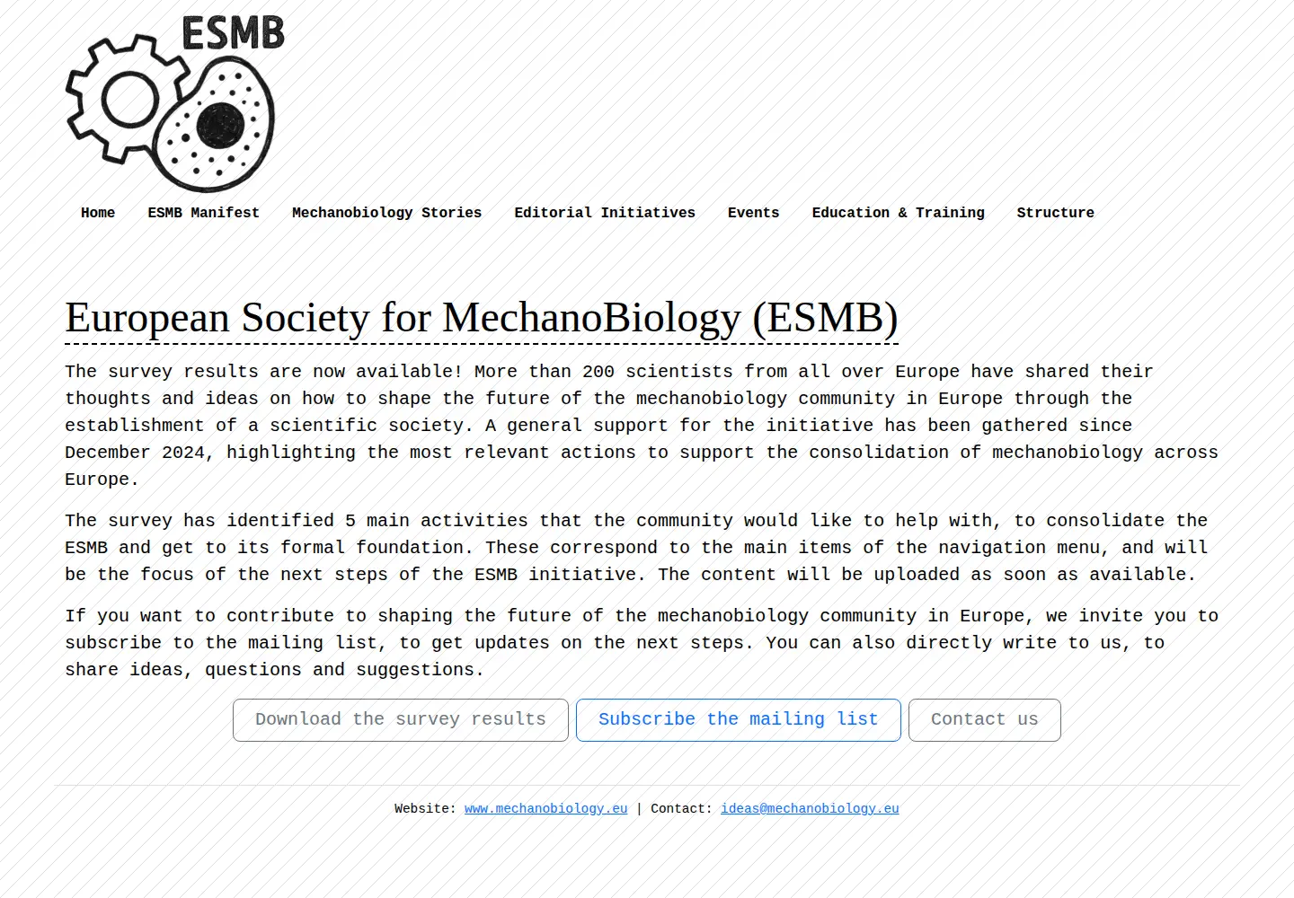 Screenshot of mechanobiology.eu