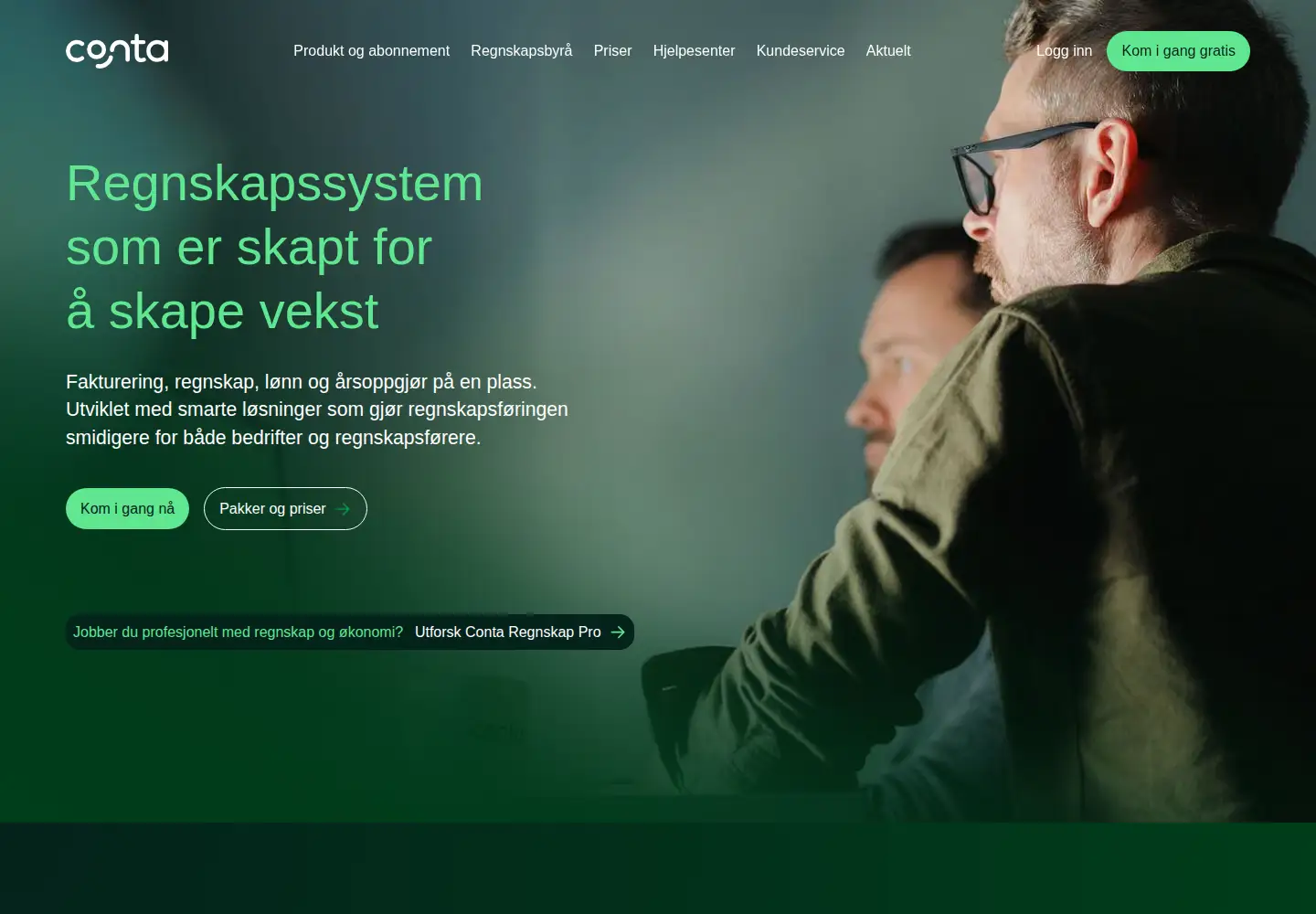 Screenshot of conta.no