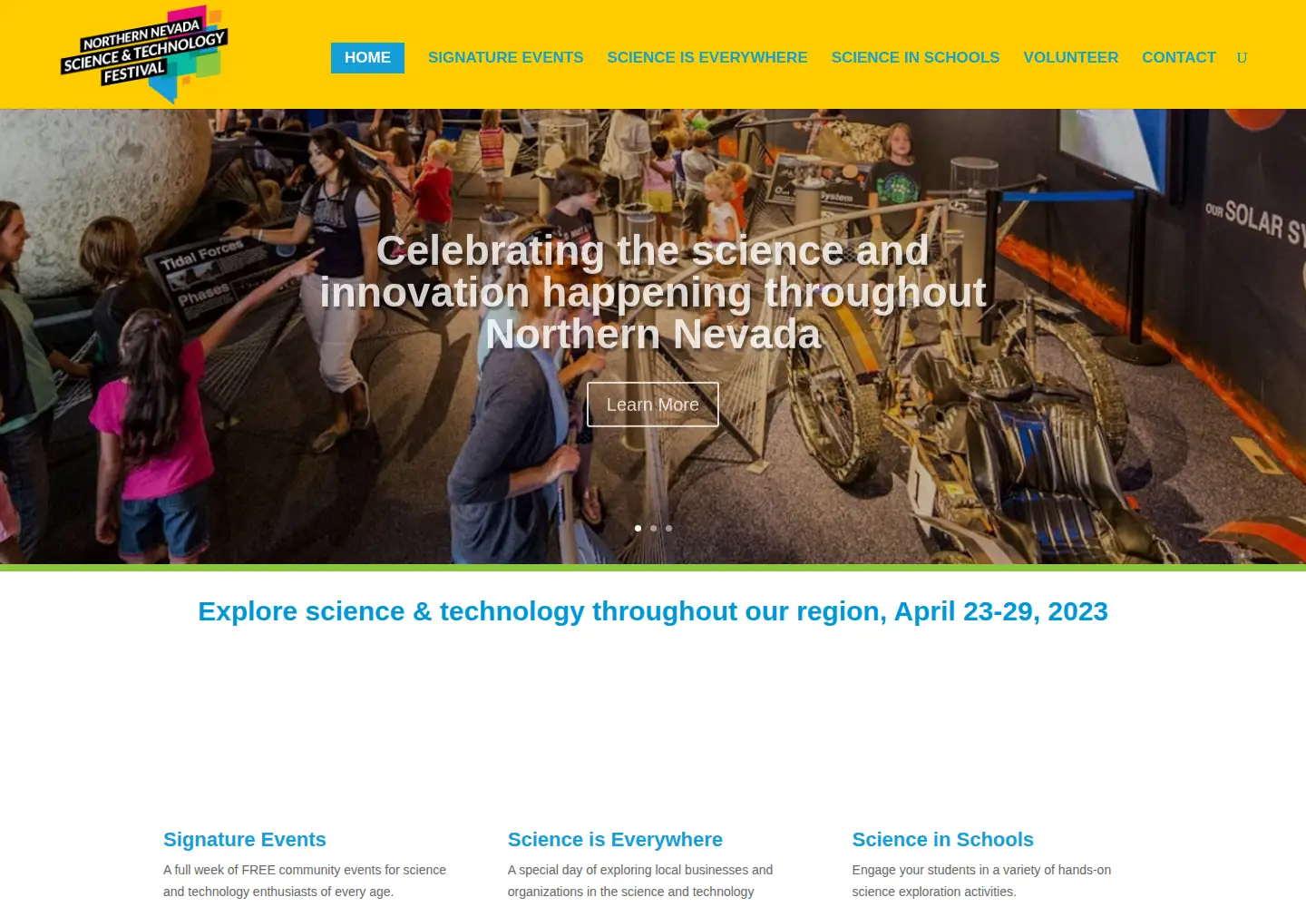 Screenshot of nnsciencefest.org