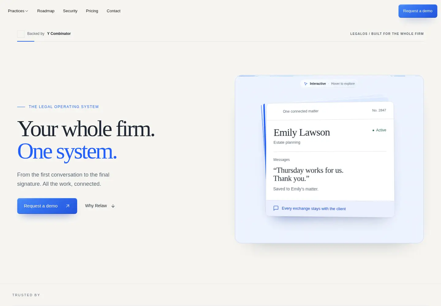 Screenshot of relaw.ai