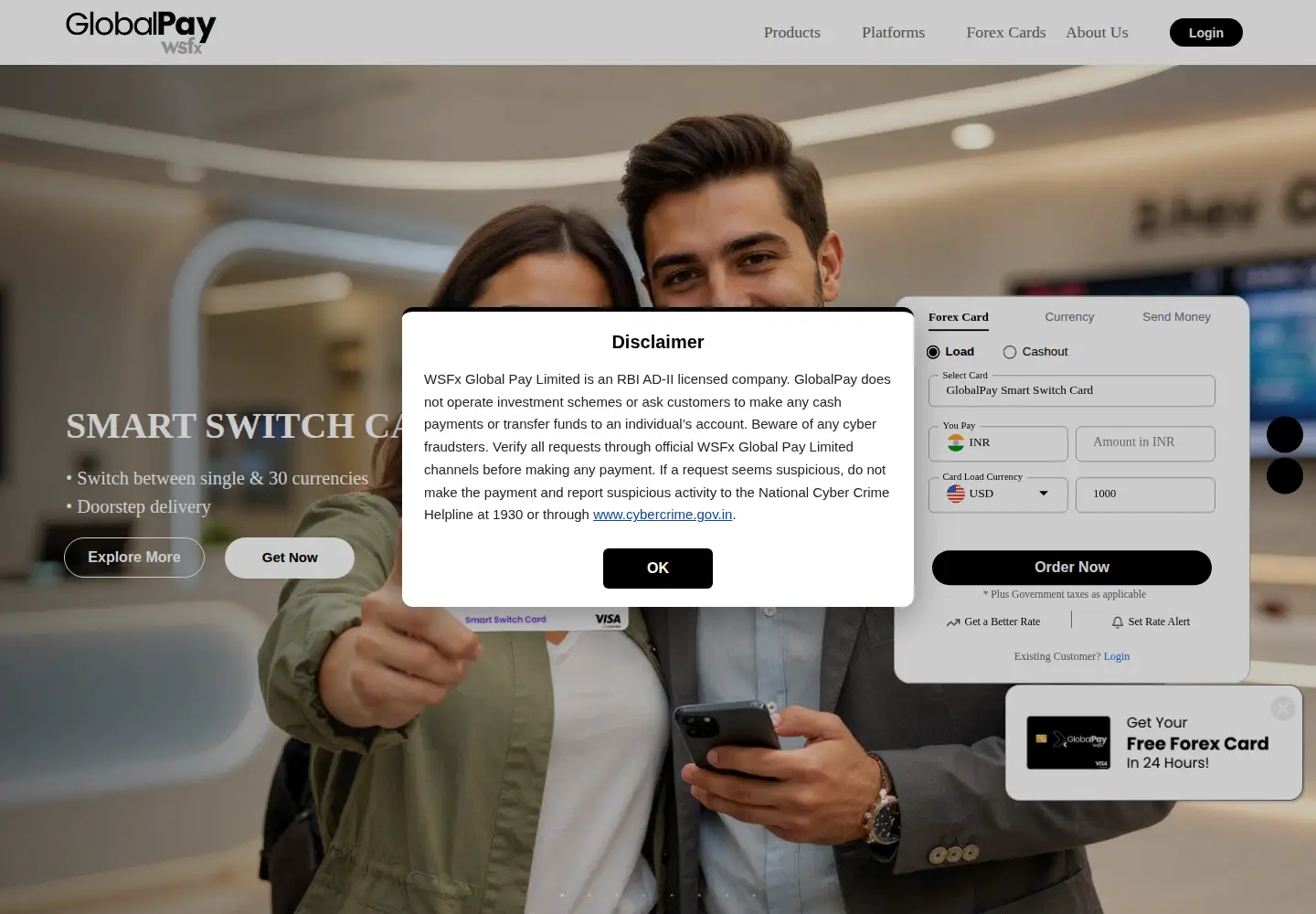 Screenshot of wsfx.in
