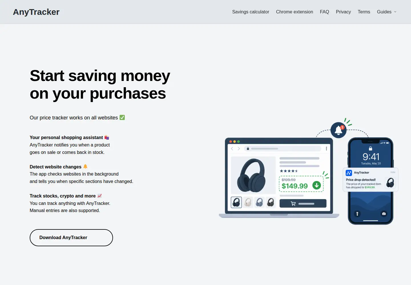 Screenshot of anytracker.org